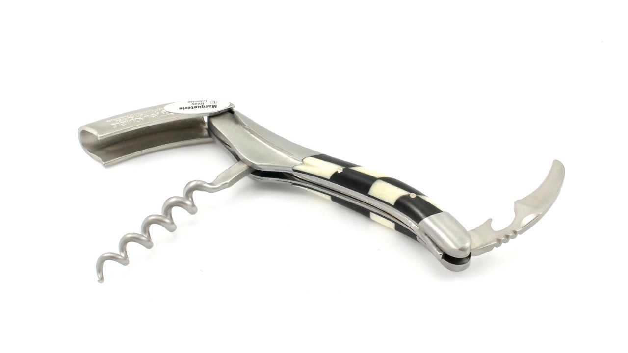 Laguiole en Aubrac Laguiole Sommelier knife Ebony/Bone Marqueterie