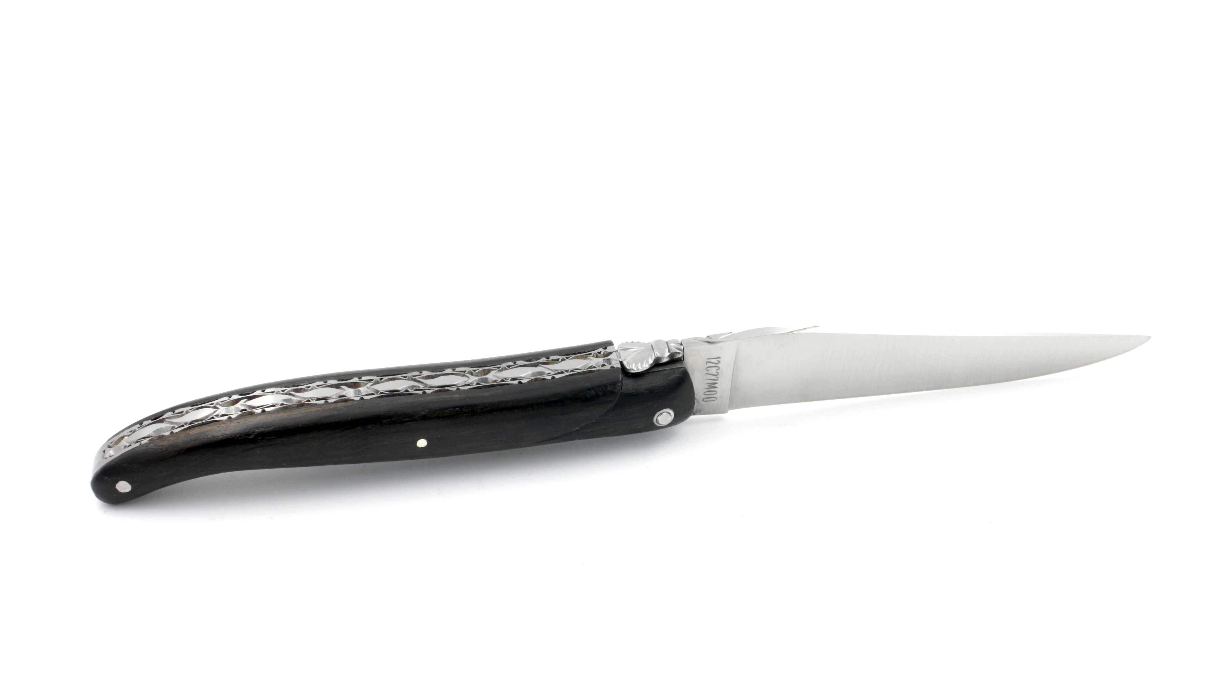 Laguiole en Aubrac double plates knife Bogwood full handle 12 cm