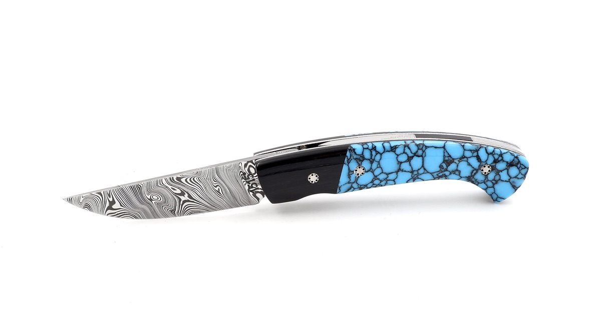 MANU LAPLACE 1515 PETIT Esprit Amèrindiens buffalohorn turquis damasus