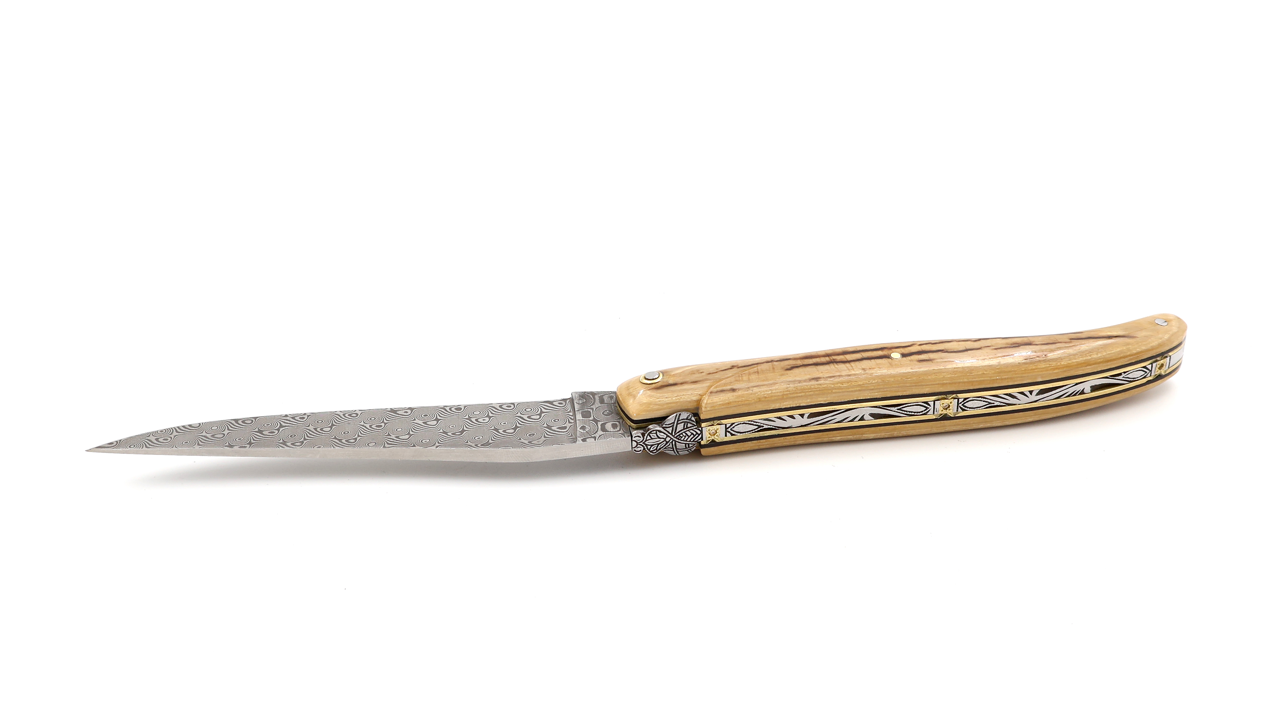 Laguiole en Aubrac laguiole knife DSC® damascus ECLIPSE mammoth crust 12 cm