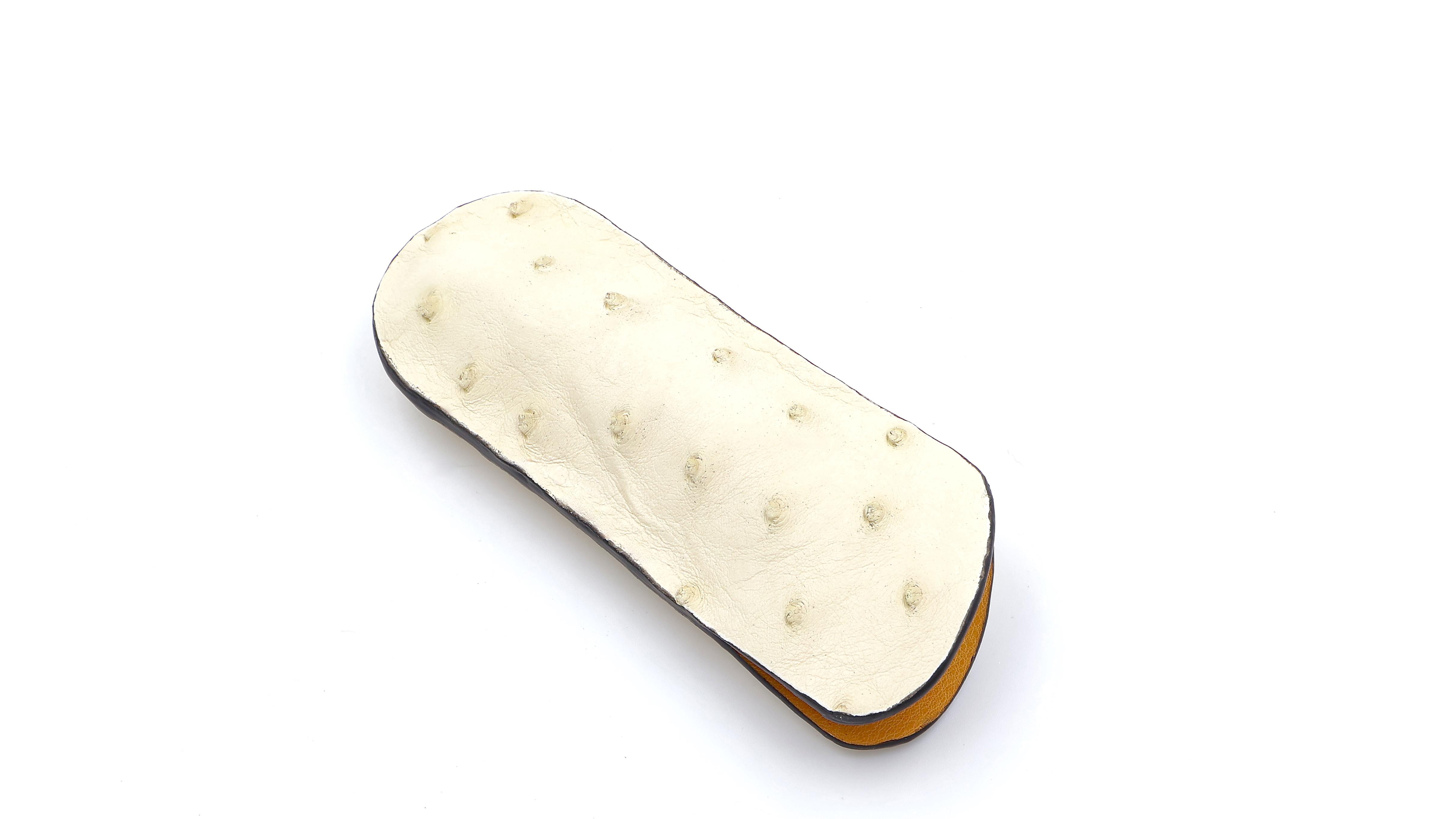 Atelier N°7 ostrich leather ivory 14 cm