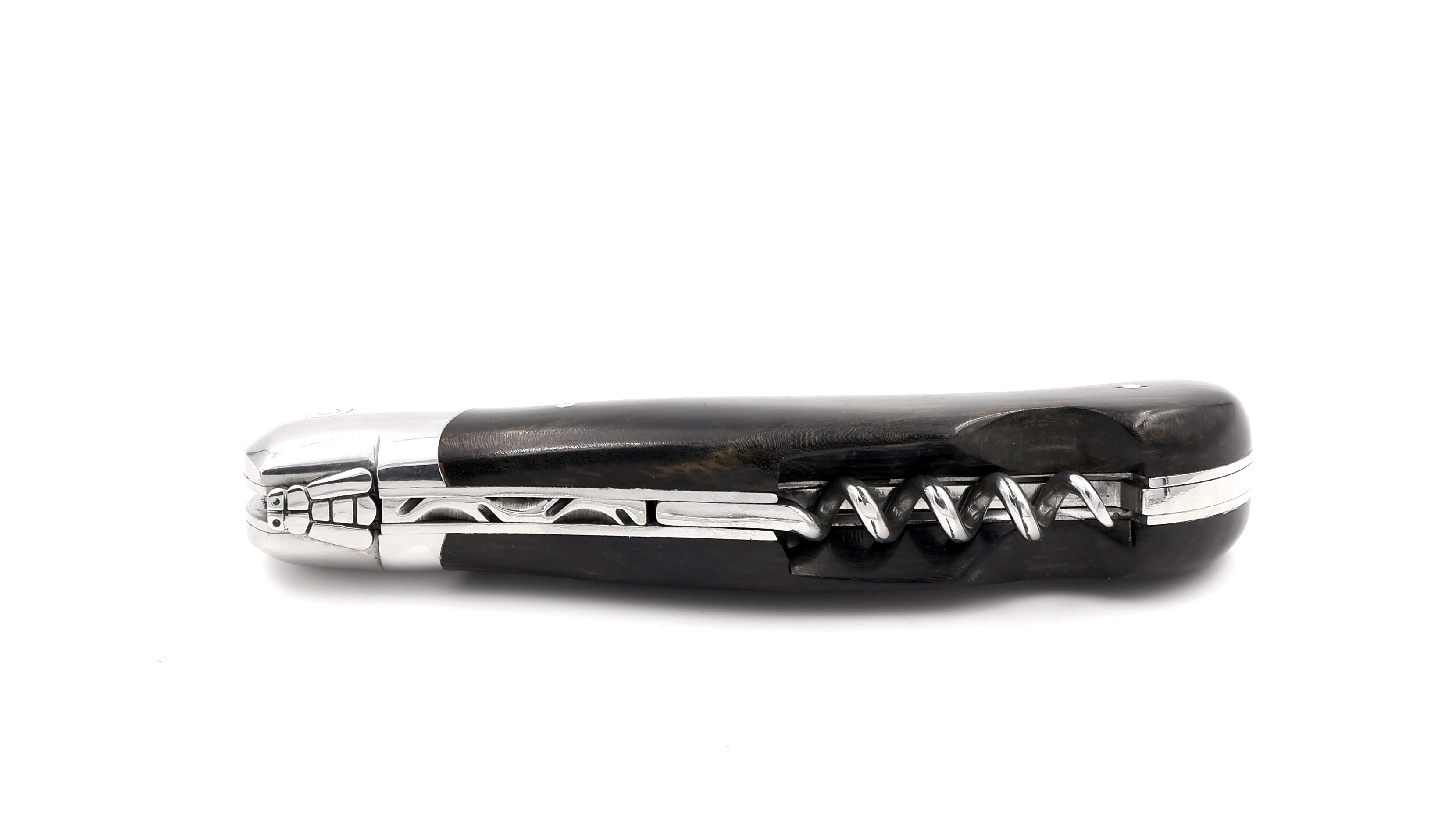 ARBALETE G. David Laguiole Jagdmesser NATURE mit Korkenzieher Ebenholz poliert 12 cm