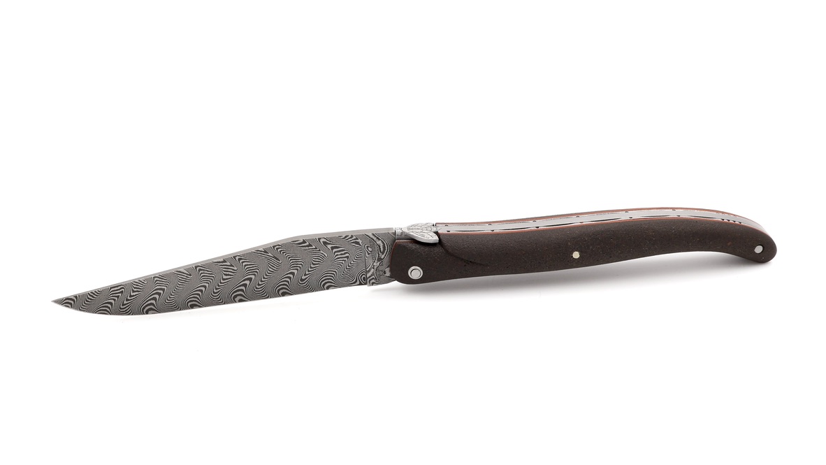 Laguiole en Aubrac DSC® Carbon Damast Terre d'Aubrac 12 cm 