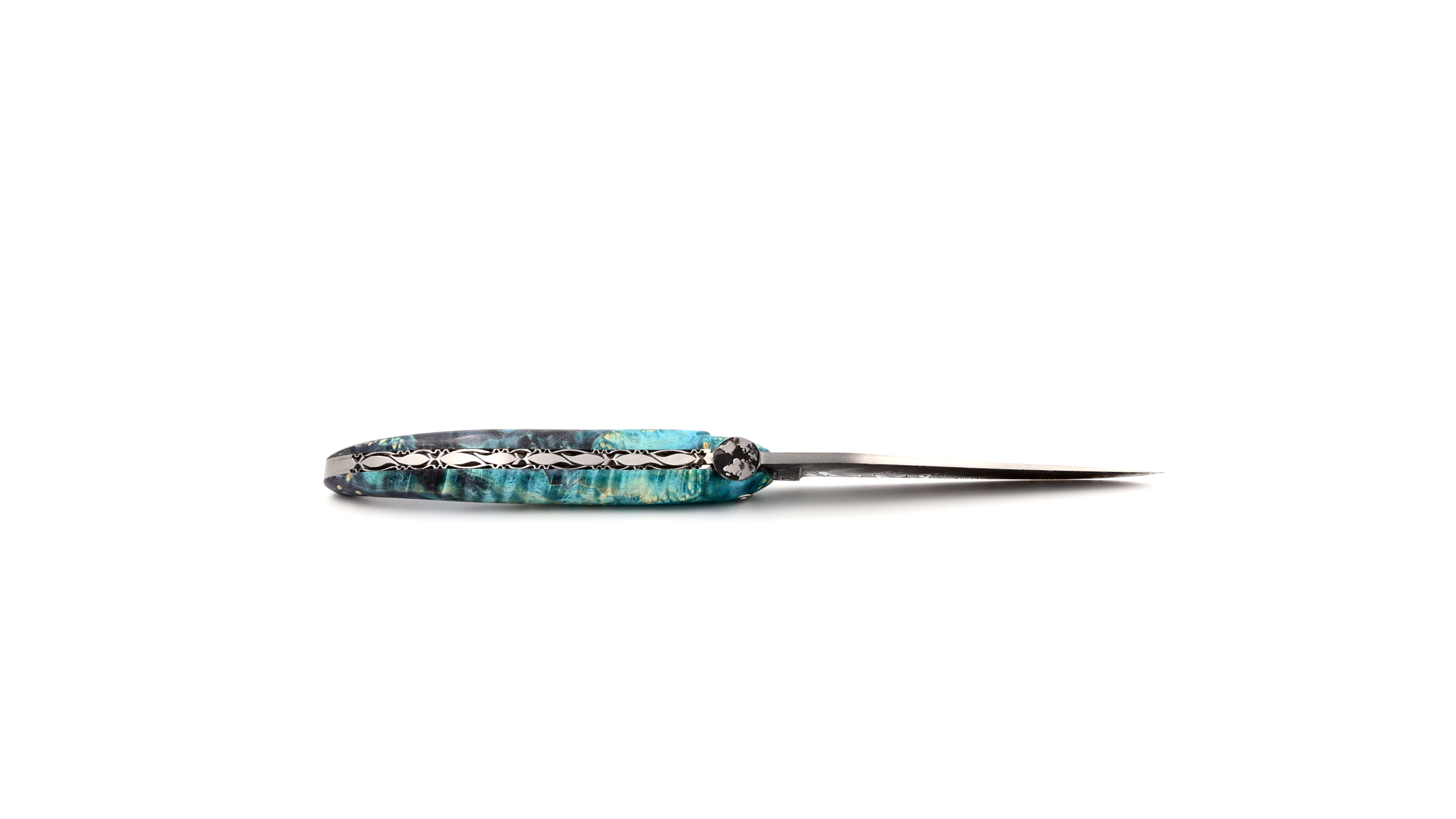 Laguiole en Aubrac Laguiole elder burl with EARTH bee DSC® Carbon damascus 12 cm