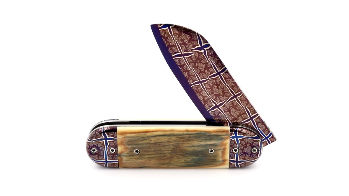 Philippe Soeuvre le BULL mammoth ivory damaskus blade 