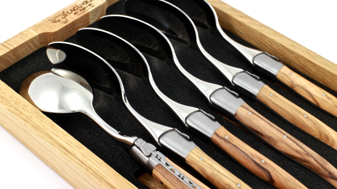 LOFFEL-OLIVE-MATT-6ER-3 Laguiole en Aubrac Olive Suppenlöffel Set