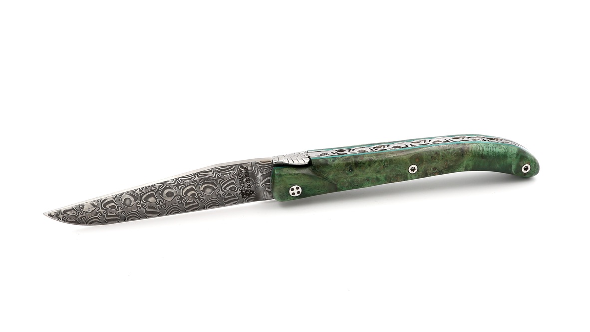 Claude DOZORME Laguiole LUX maple burl 12 cm DSC® damascus