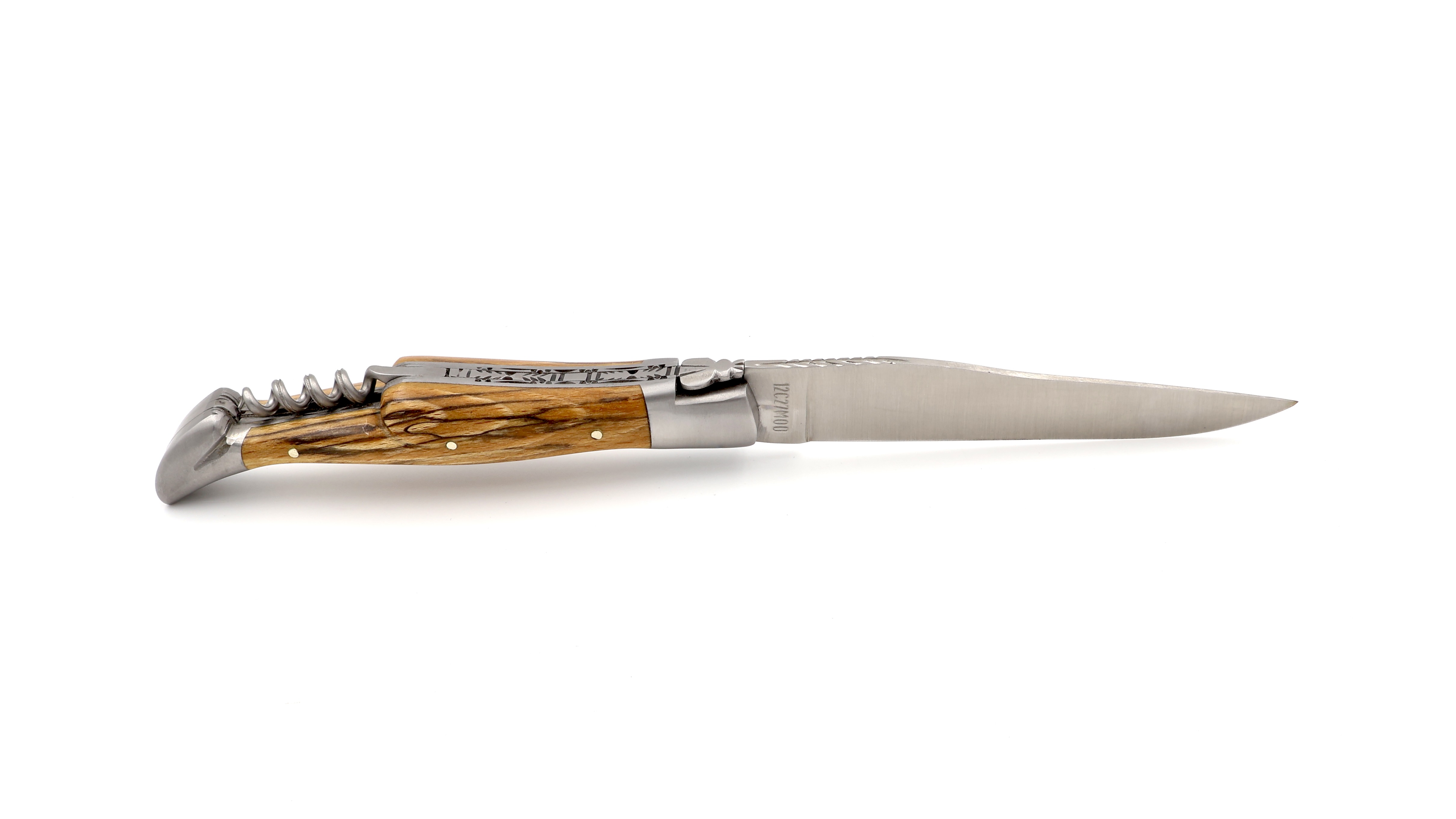 Laguiole en Aubrac Aubrac Holz mit Korkenzieher Doppelplatine 12 cm 