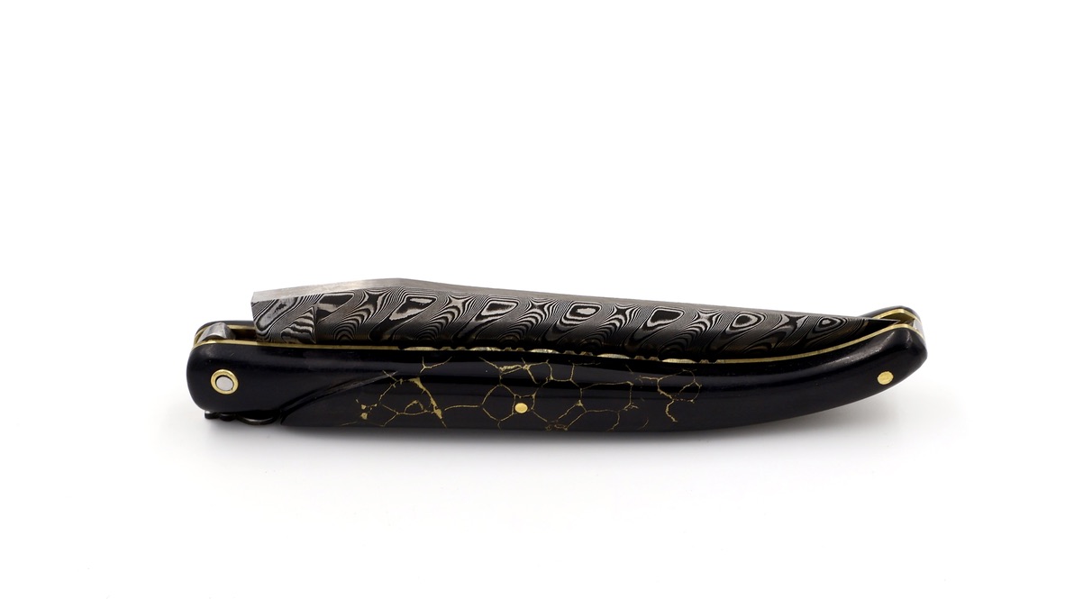 Laguiole en Aubrac ONYX Ebenholz  DSC® Carbon Damastklinge 12 cm