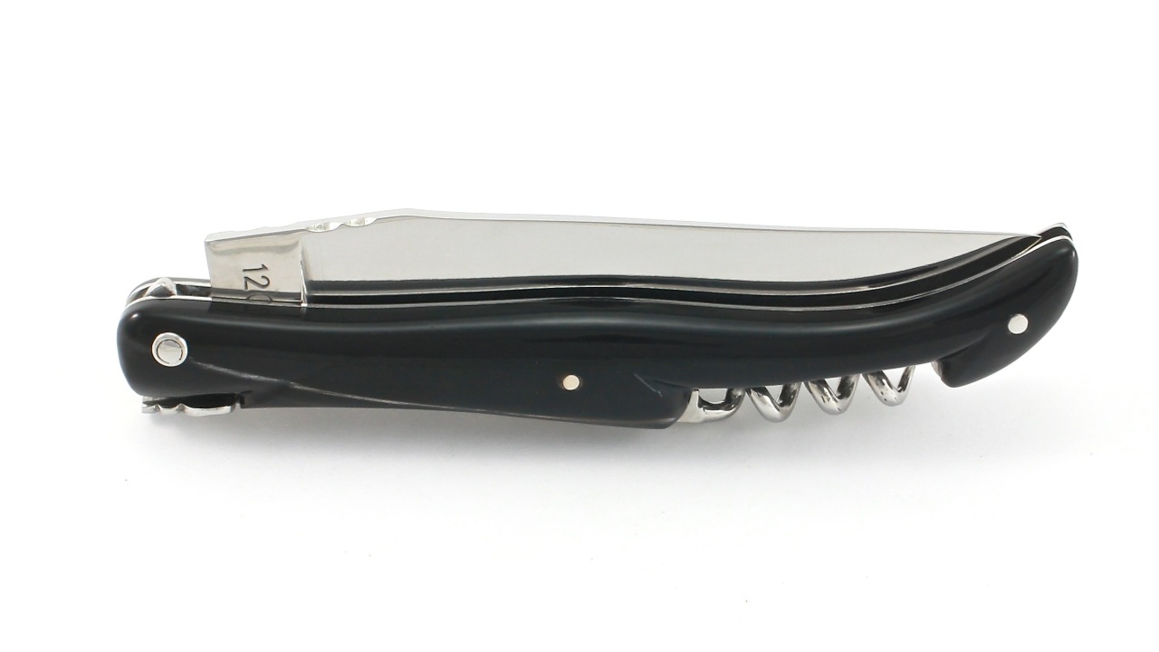 Laguiole en Aubrac buffalo horn full handle with corkscrew 12 cm