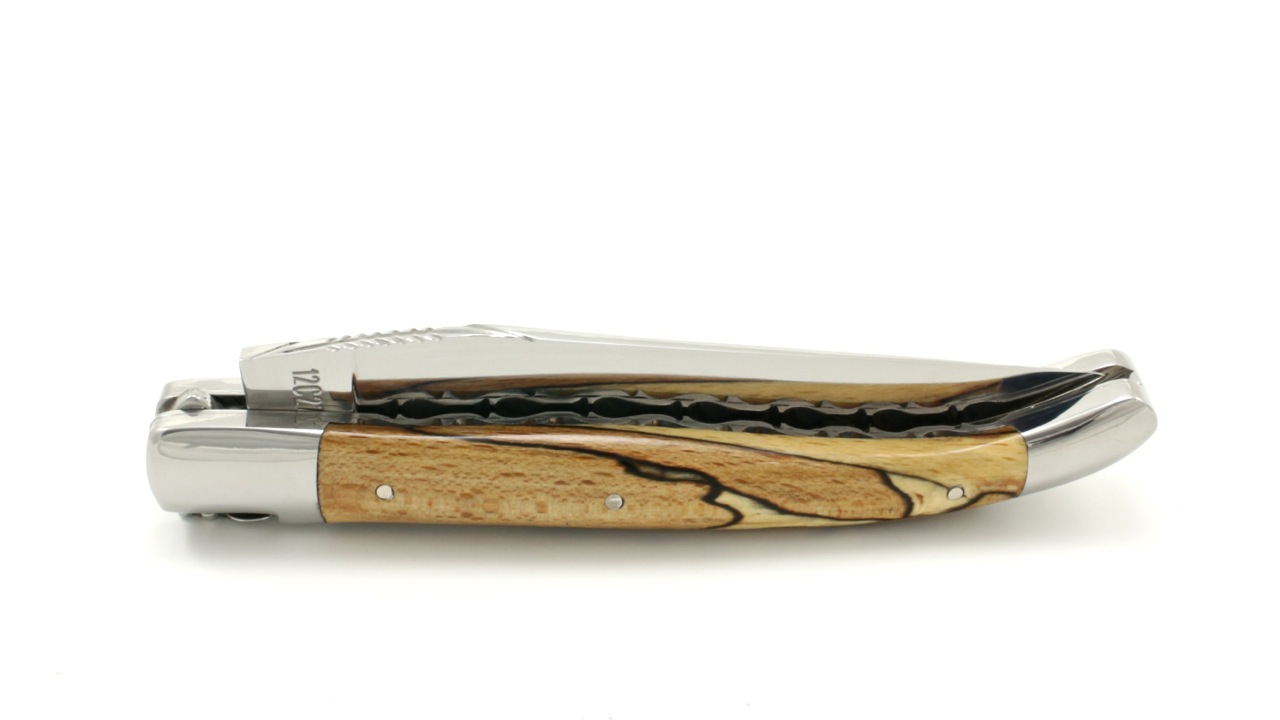 Laguiole en Aubrac Aubrac Holz poliert Doppelplatine 12 cm