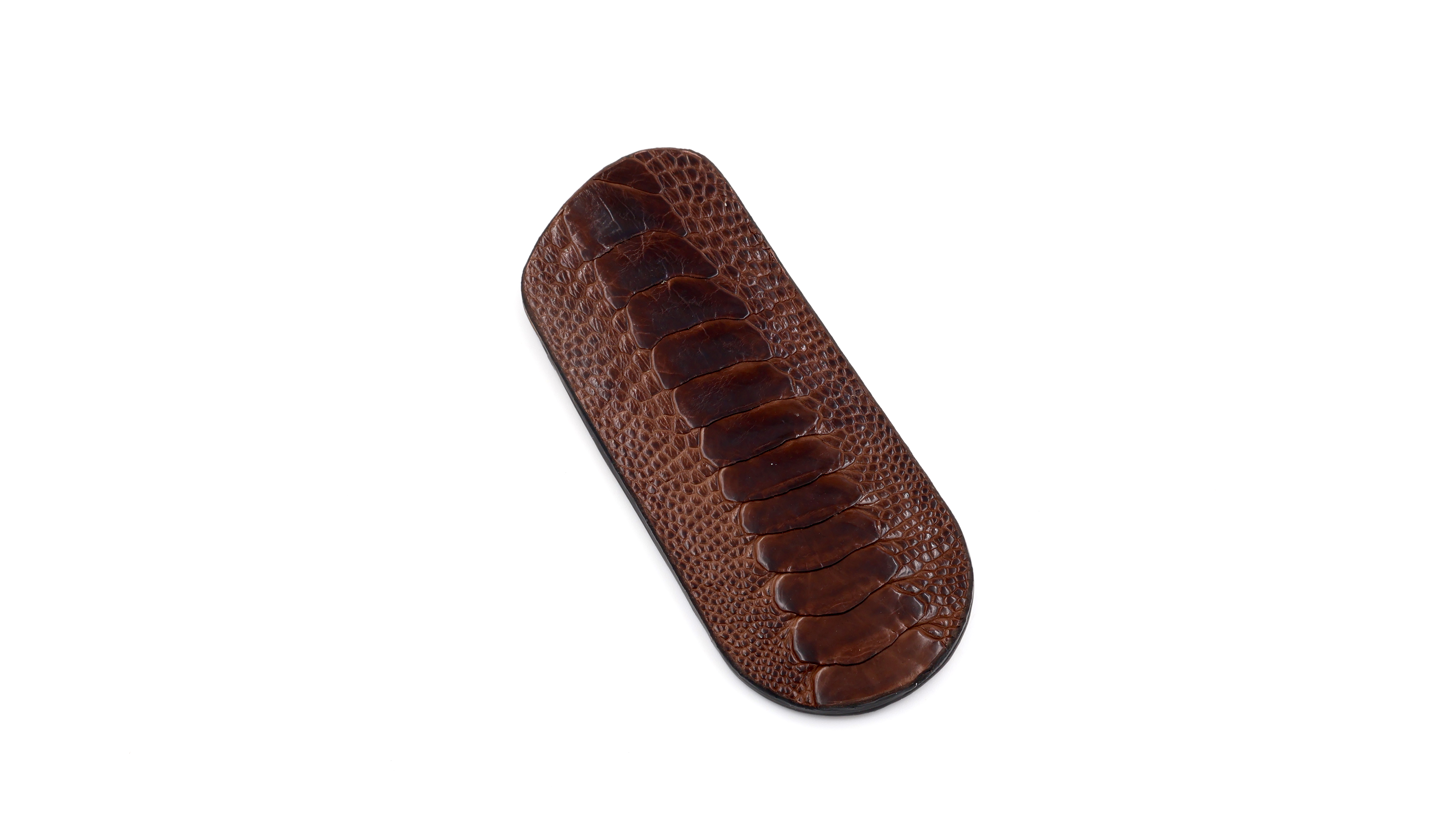 Atelier N°7 ostrichleg leather darkbrown 14 cm