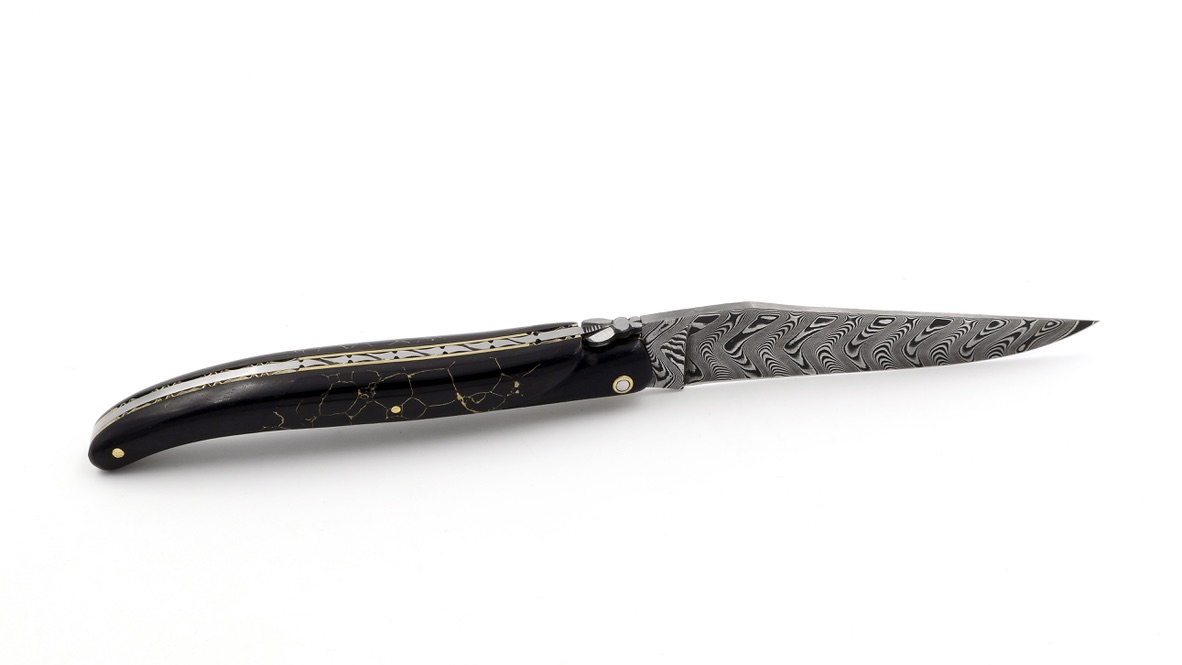 Laguiole en Aubrac ONYX Ebenholz  DSC® Carbon Damastklinge 12 cm