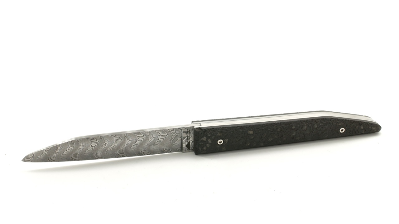 Charles Canon Le TERRIL Damastklinge Griff Rohkohle brut