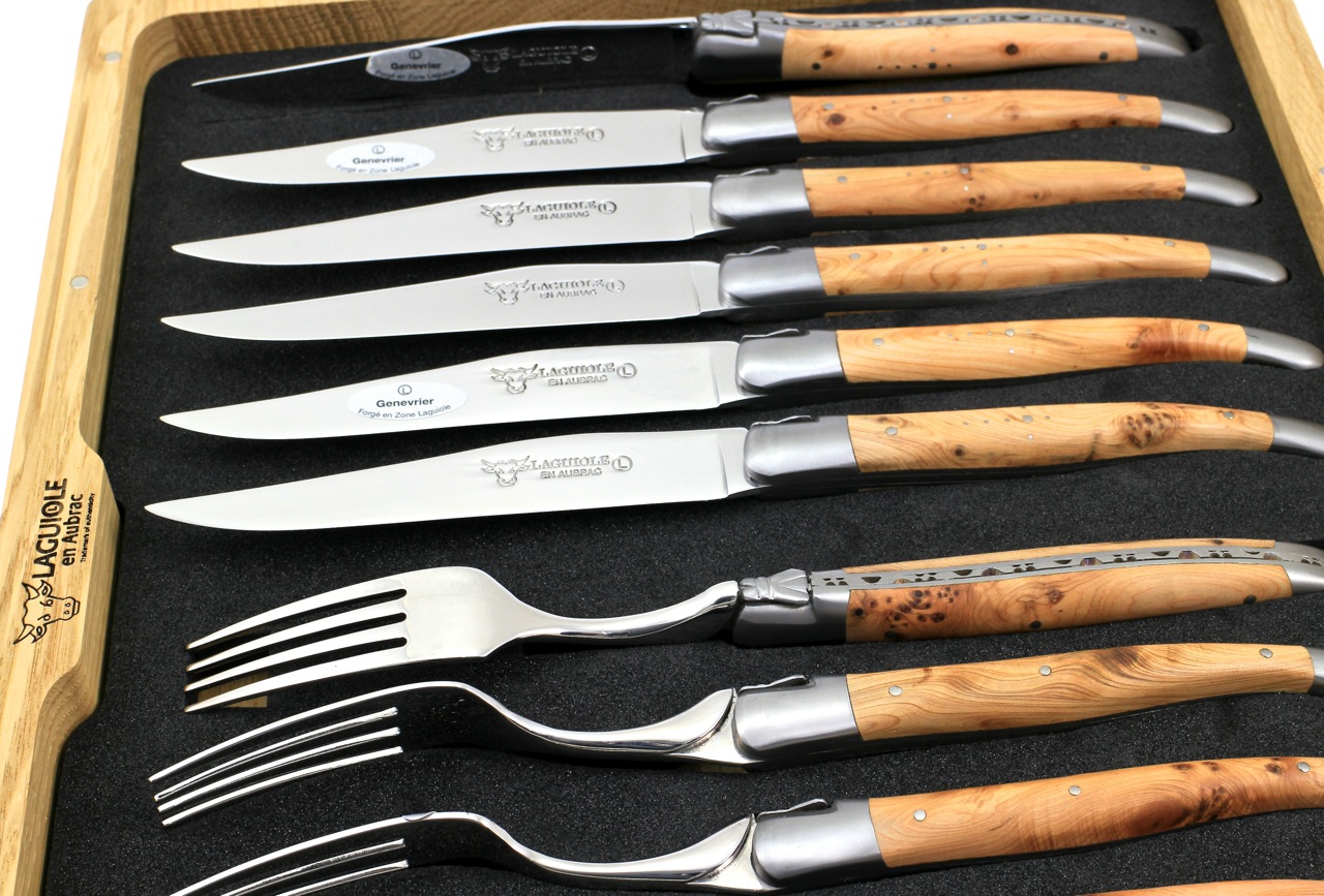 Laguiole en Aubrac  12-teilig Laguiole Besteck Set Wacholder
