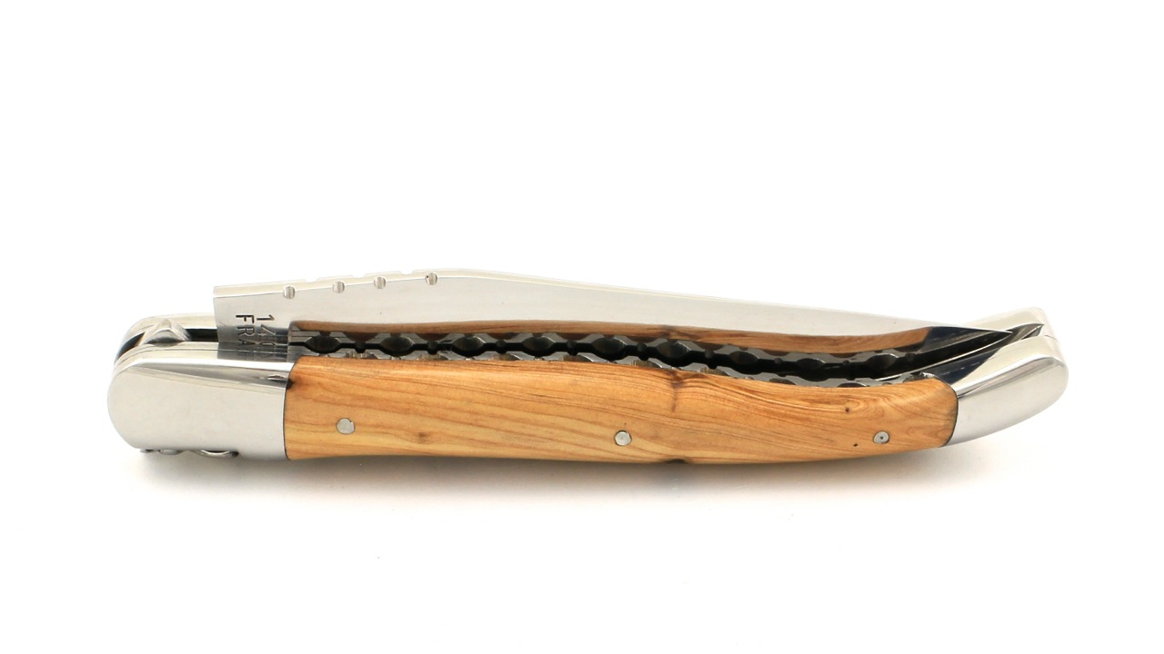 Honoré Durand Laguiole knife Prestige doubleplates shiny Juniper 14C28 12 cm
