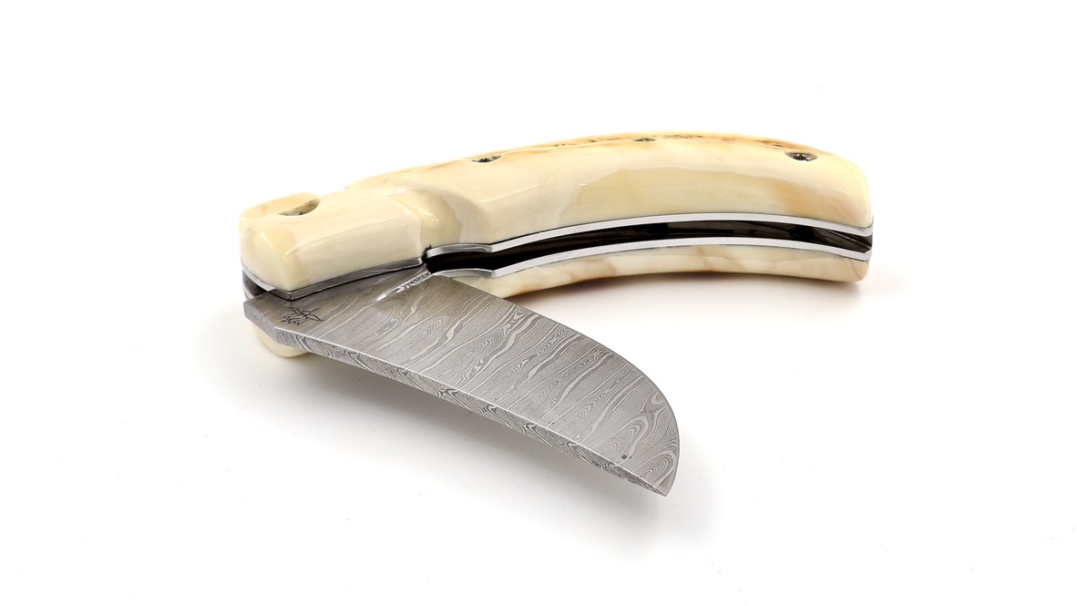 Coutellerie du Lotus CUSTOM Wüstenwarzenschwein Elfenbein twisted Damast 