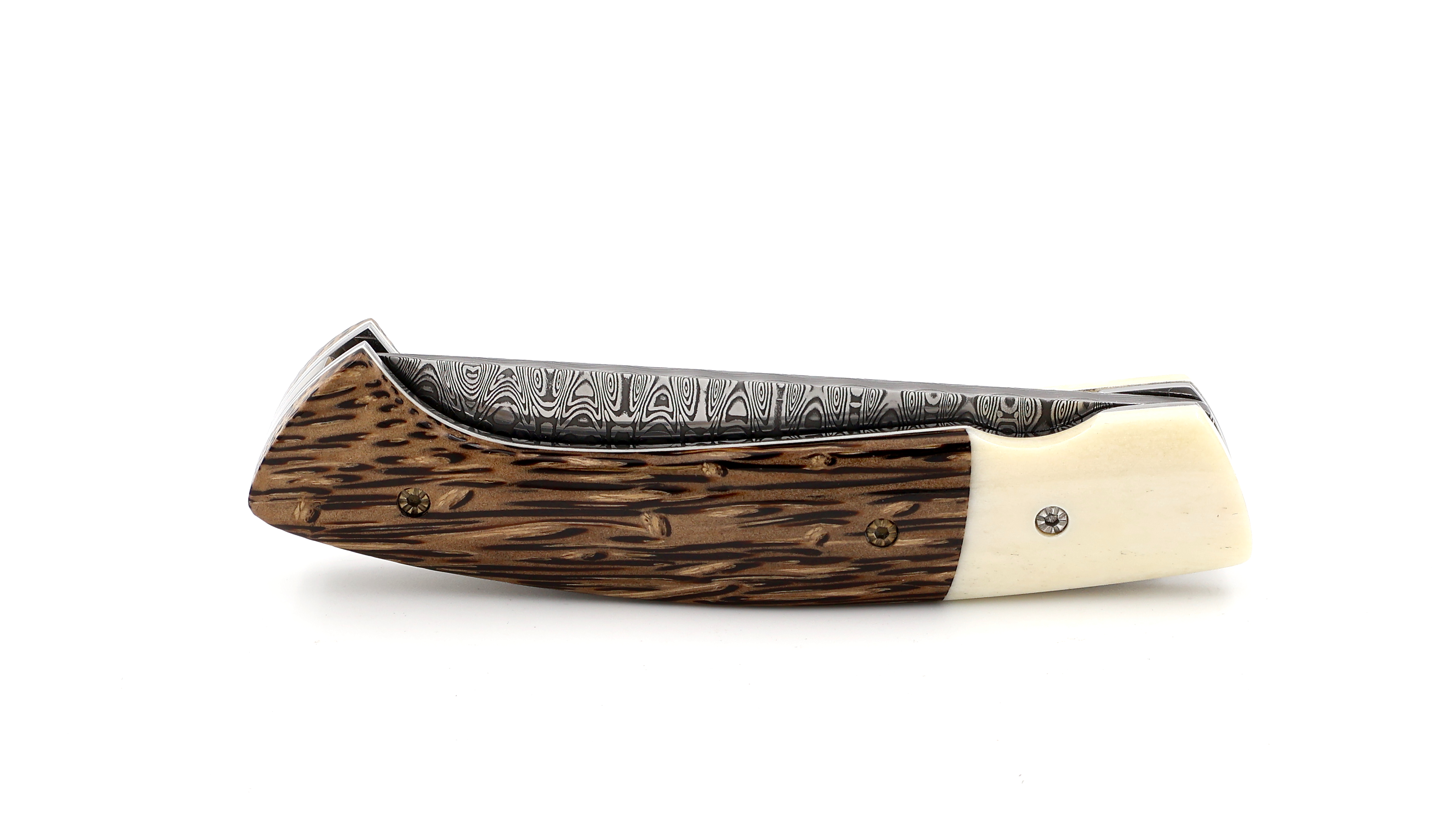 MANU LAPLACE 1515 ZULU palmwood and buffalo bone damascus