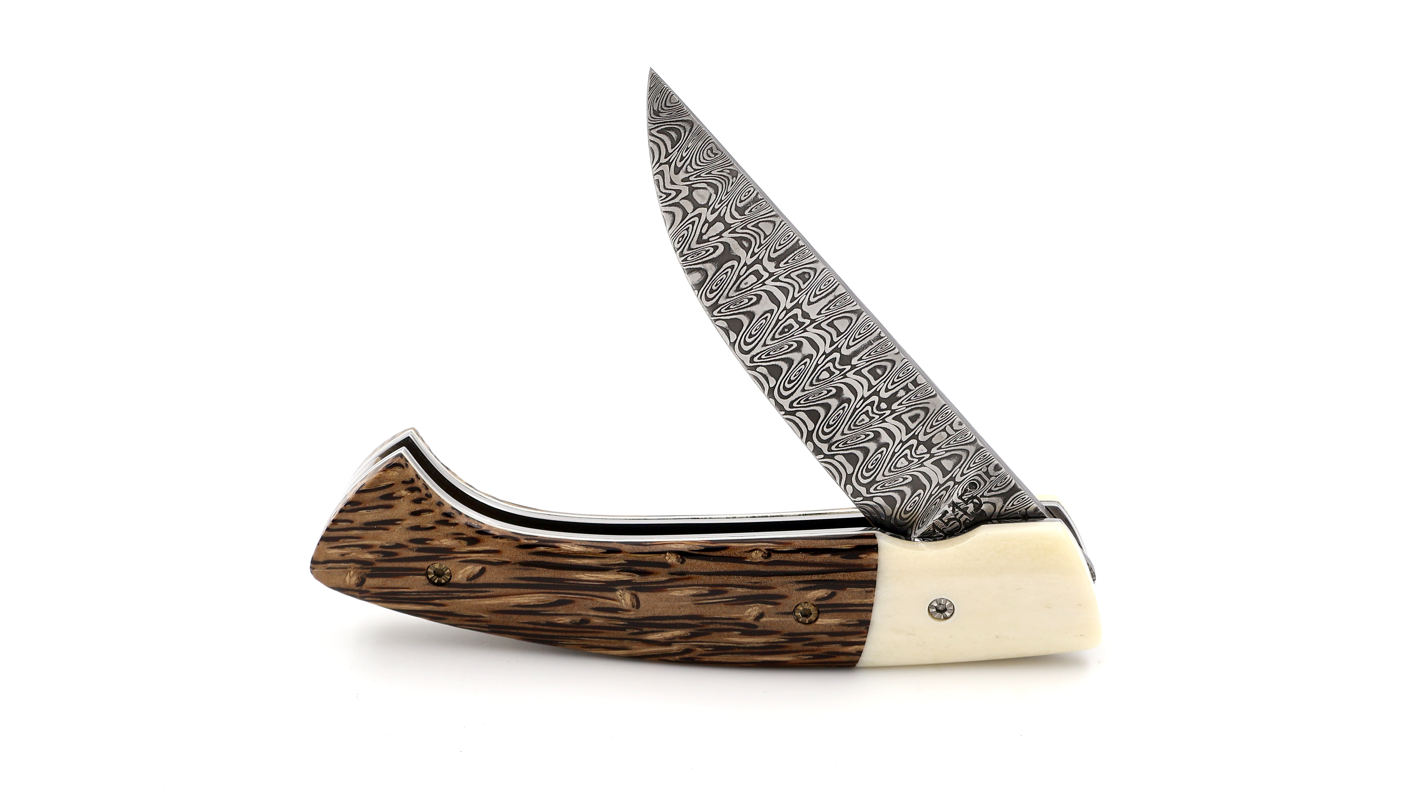 MANU LAPLACE 1515 ZULU palmwood and buffalo bone damascus