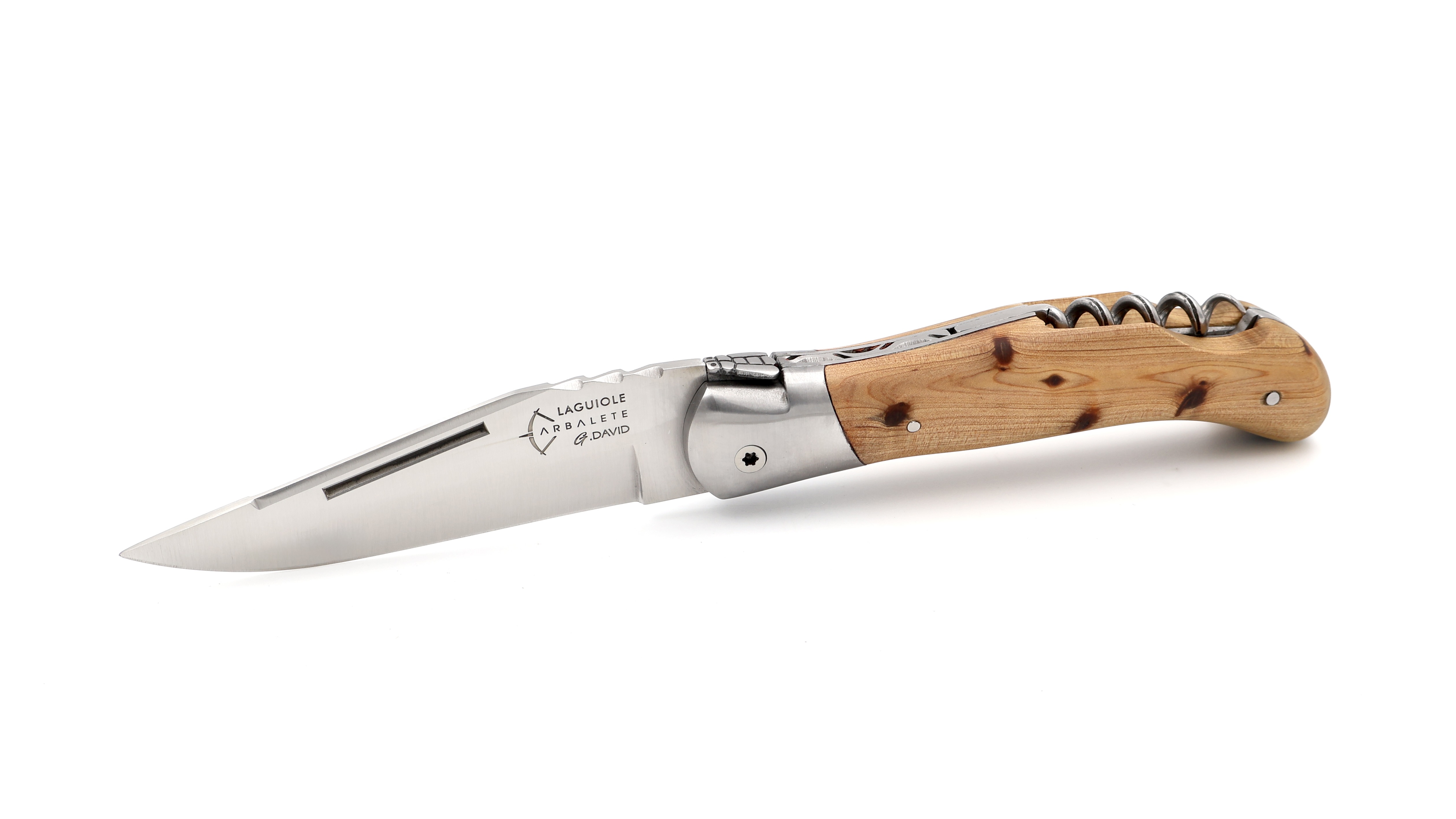 ARBALETE G. David Laguiole hunting knife NATURE with corkscrew juniper