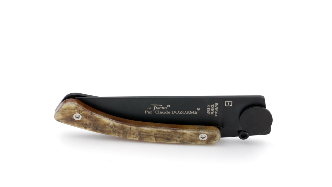 Claude DOZORME Thiers Liner Lock black blade ram horn