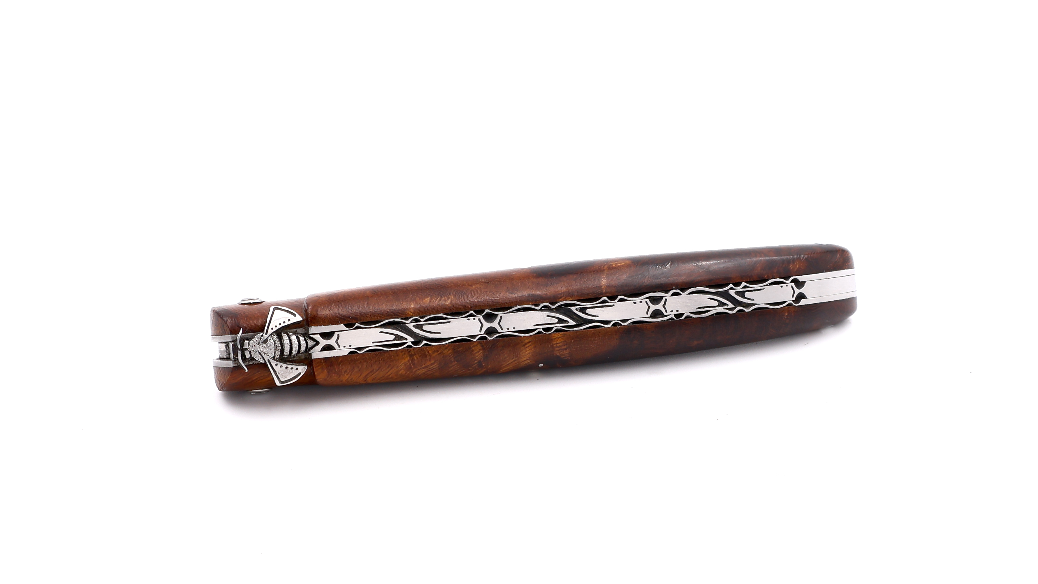 Laguiole en Aubrac Laguiole UNIQUE PIECE  ironwood burlwood 12 cm