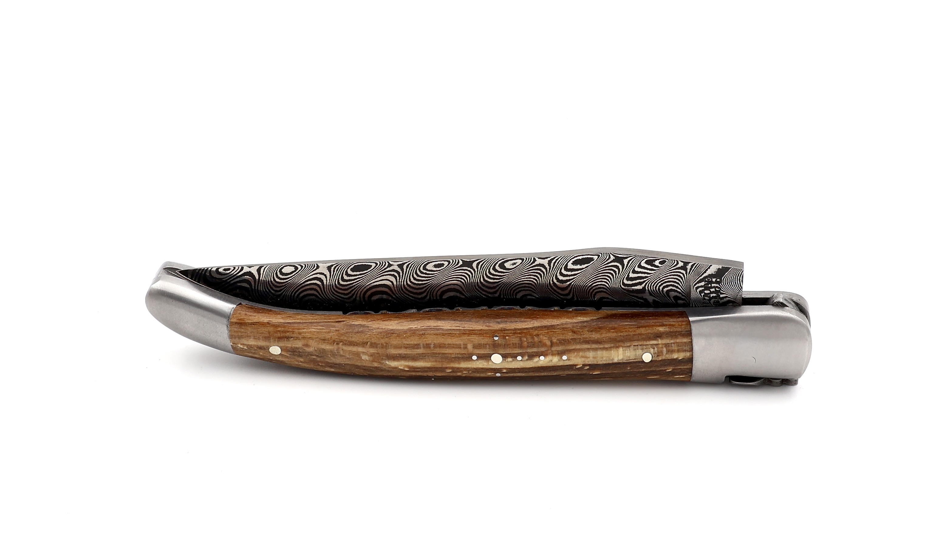 Laguiole en Aubrac DSC® Carbon damascus Aubrac beech chiseled plates 12 cm