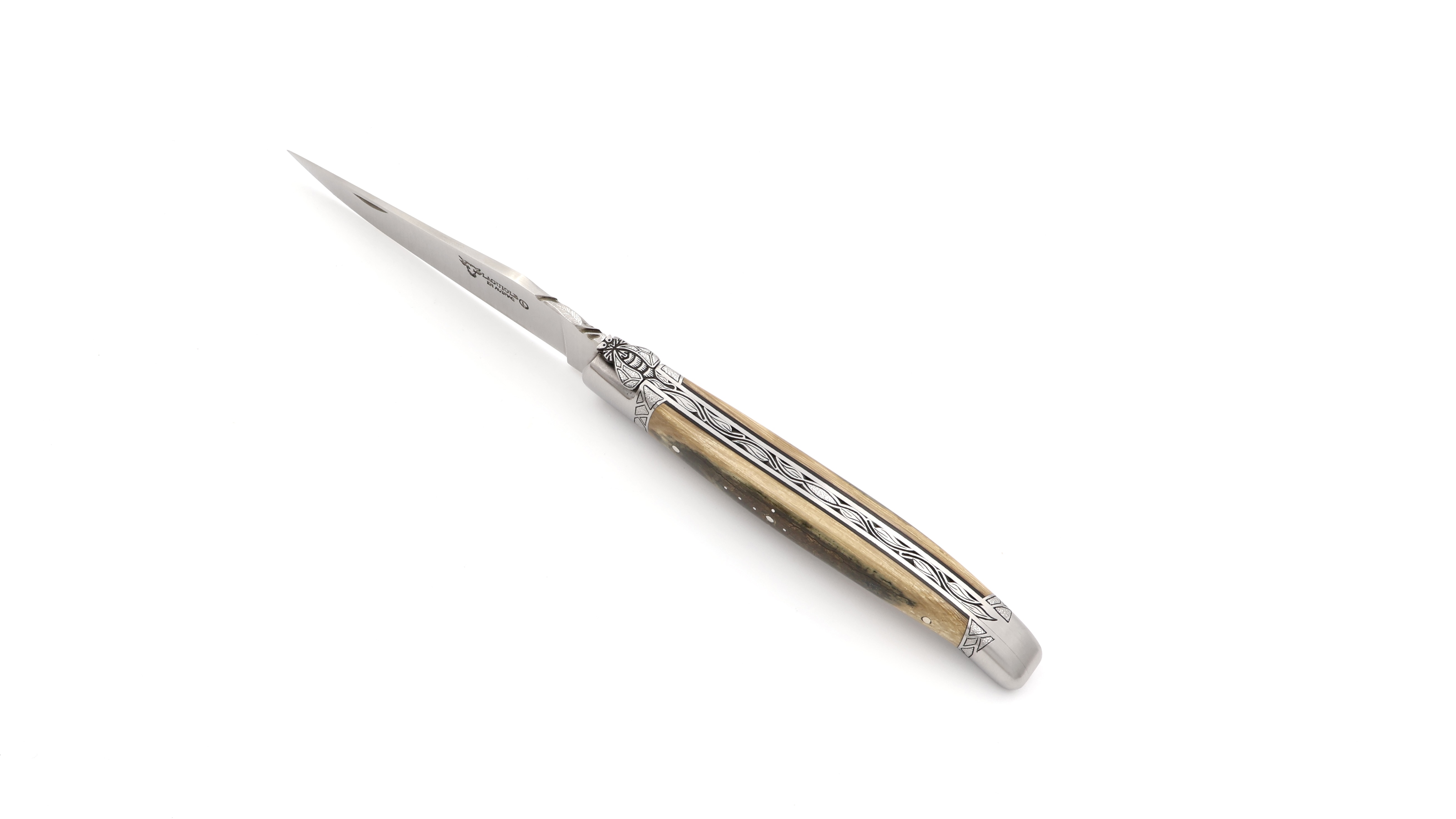 Meisterstück Laguiole en Aubrac dunkelgrüne Mammutelfenbein Kruste 12 cm 