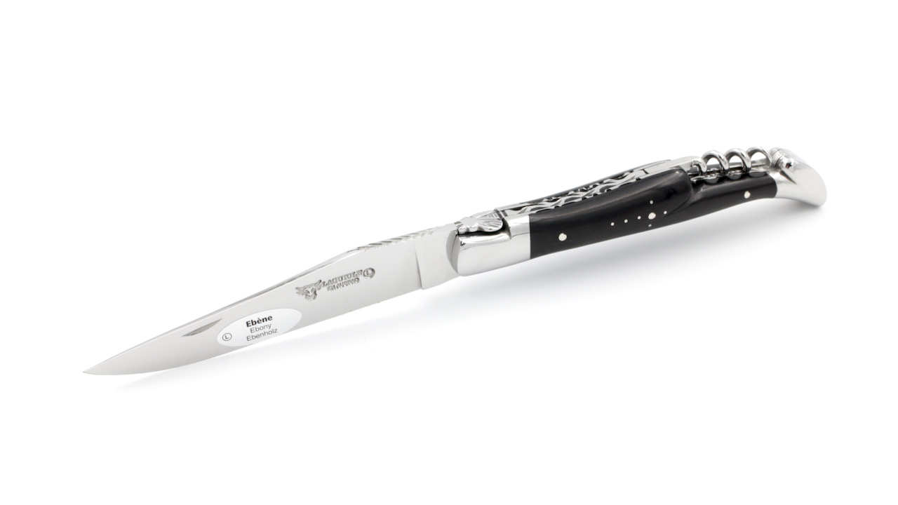 Laguiole en Aubrac Ebenholz guillochiert Korkenzieher 12 cm