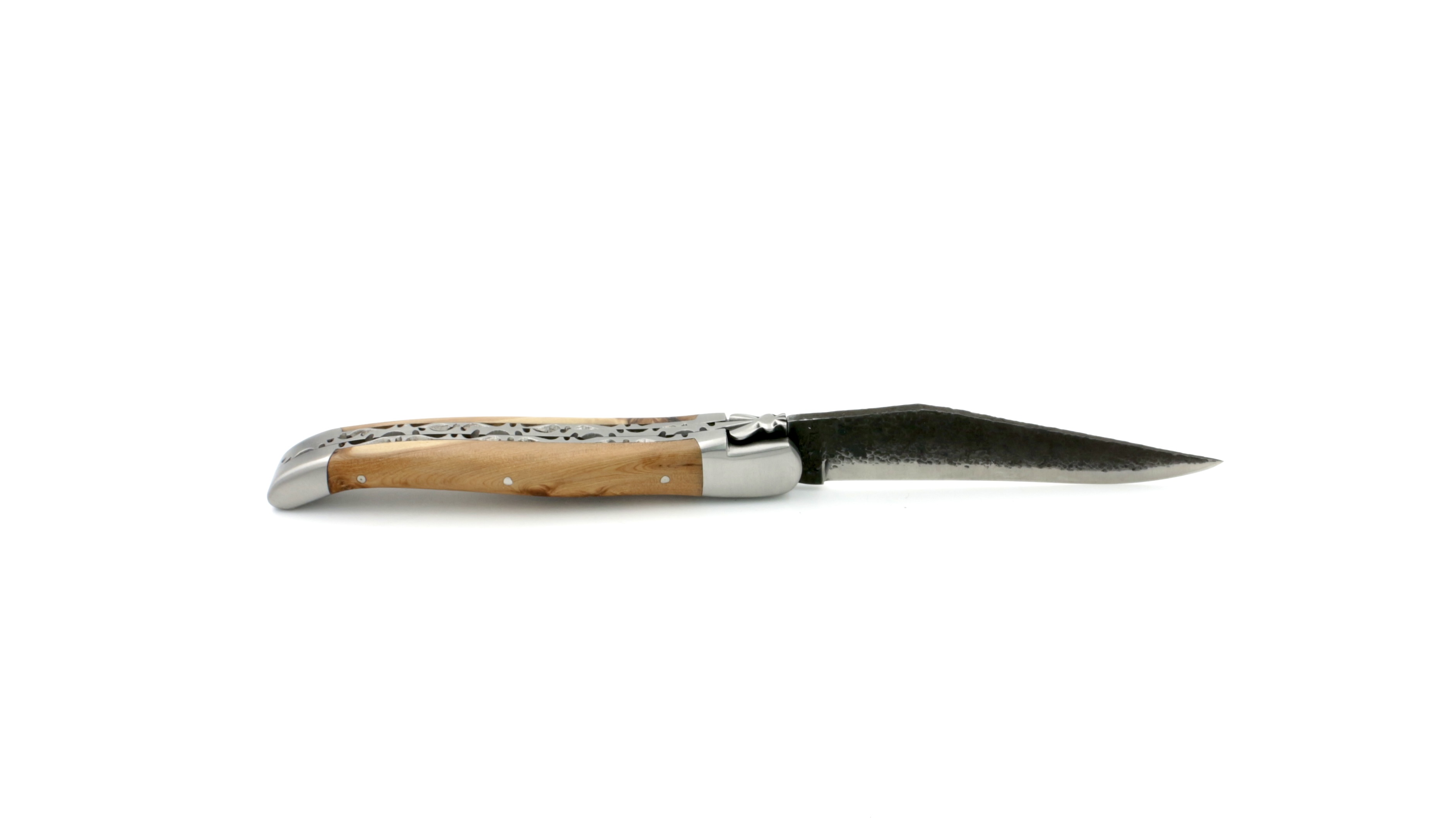 Honoré Durand Laguiole knife Prestige doubleplates Brut de Forge Juniper 12 cm