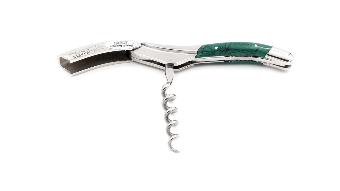 Laguiole en Aubrac Laguiole Sommelier knife jade stone