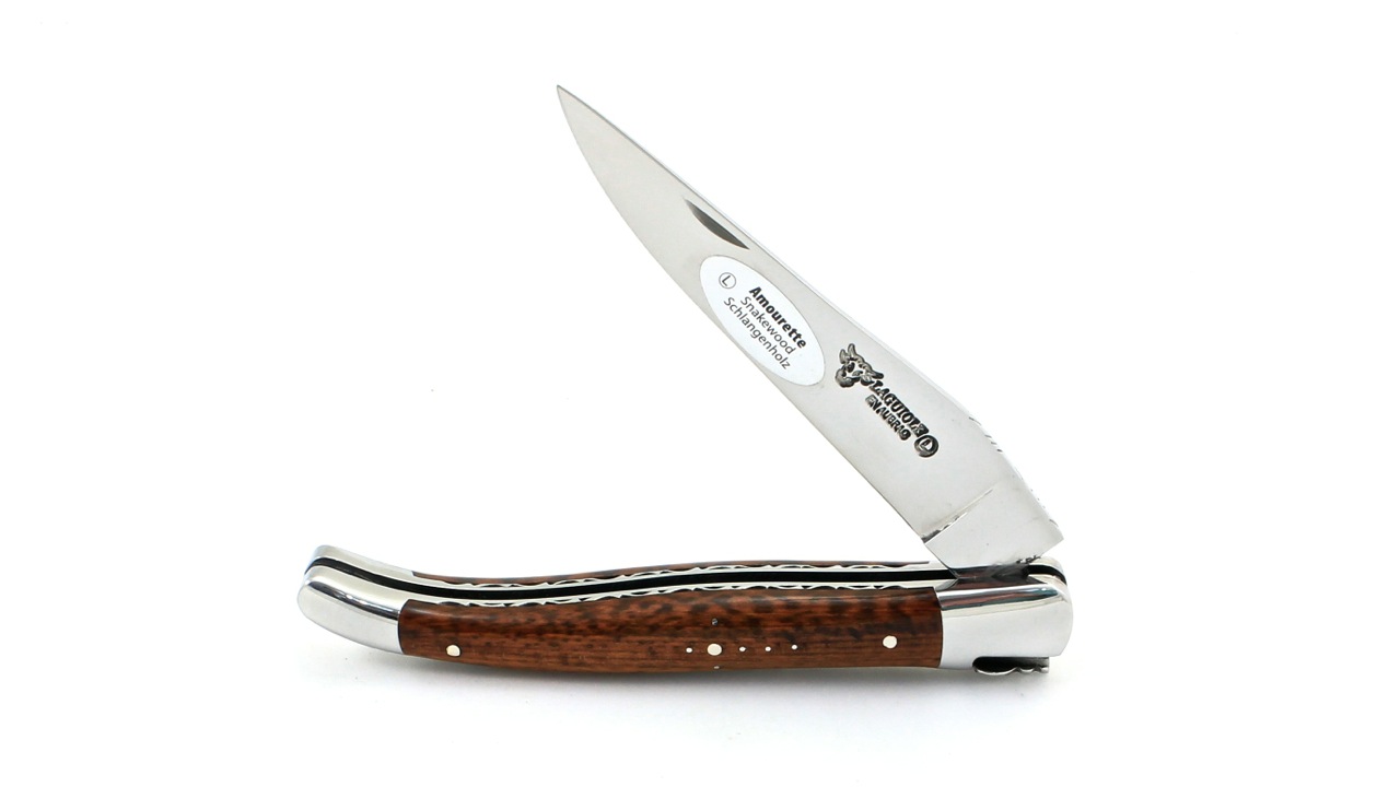 Laguiole en Aubrac doubleplate knife  snake wood 12 cm
