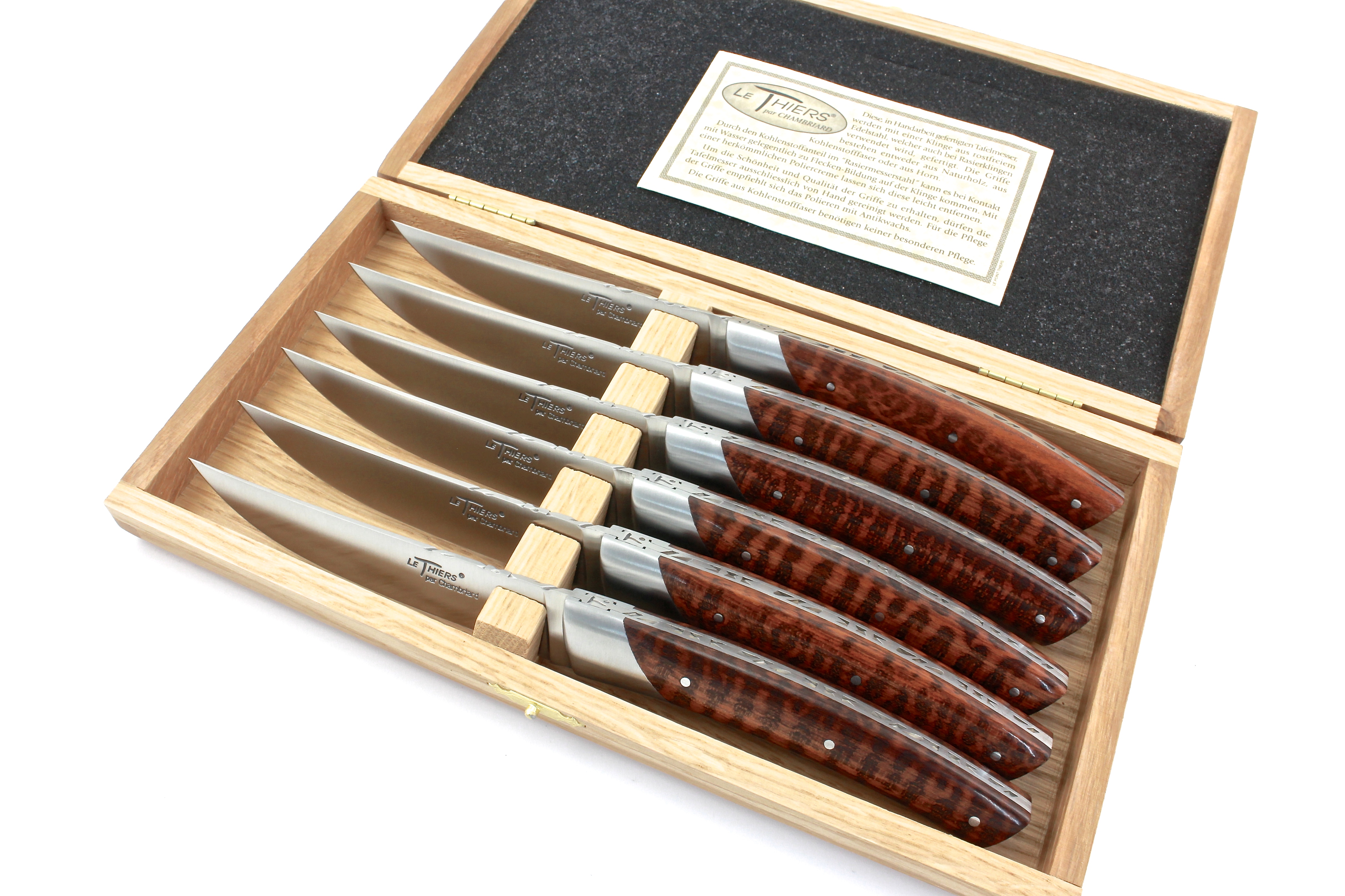 Chambriard Thiers steak knives set of 6 snakewood
