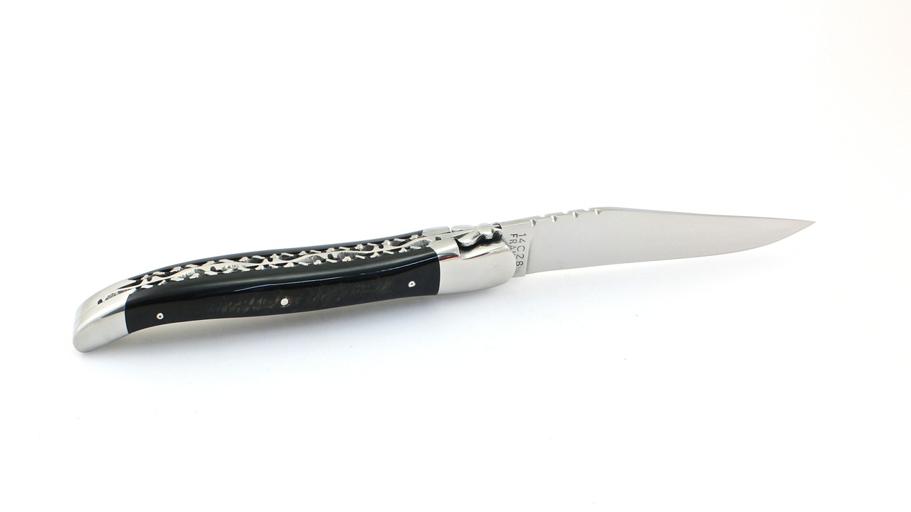 Honoré Durand Laguiole knife Prestige doubleplates buffalo horn crust 12 cm