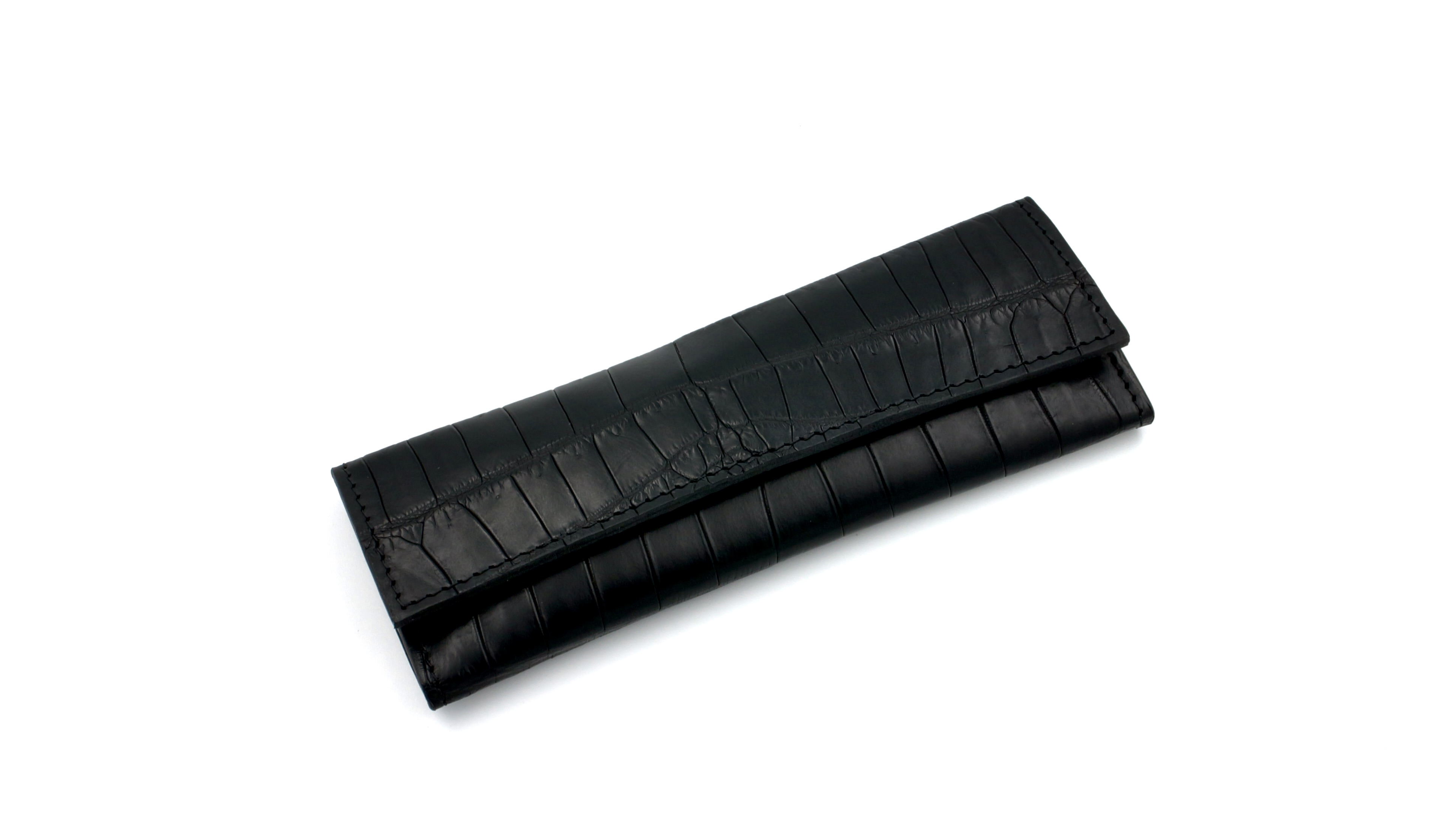 MAX CAPDEBARTHES Taschenetui LESPARROS Krokoleder schwarz 15 cm