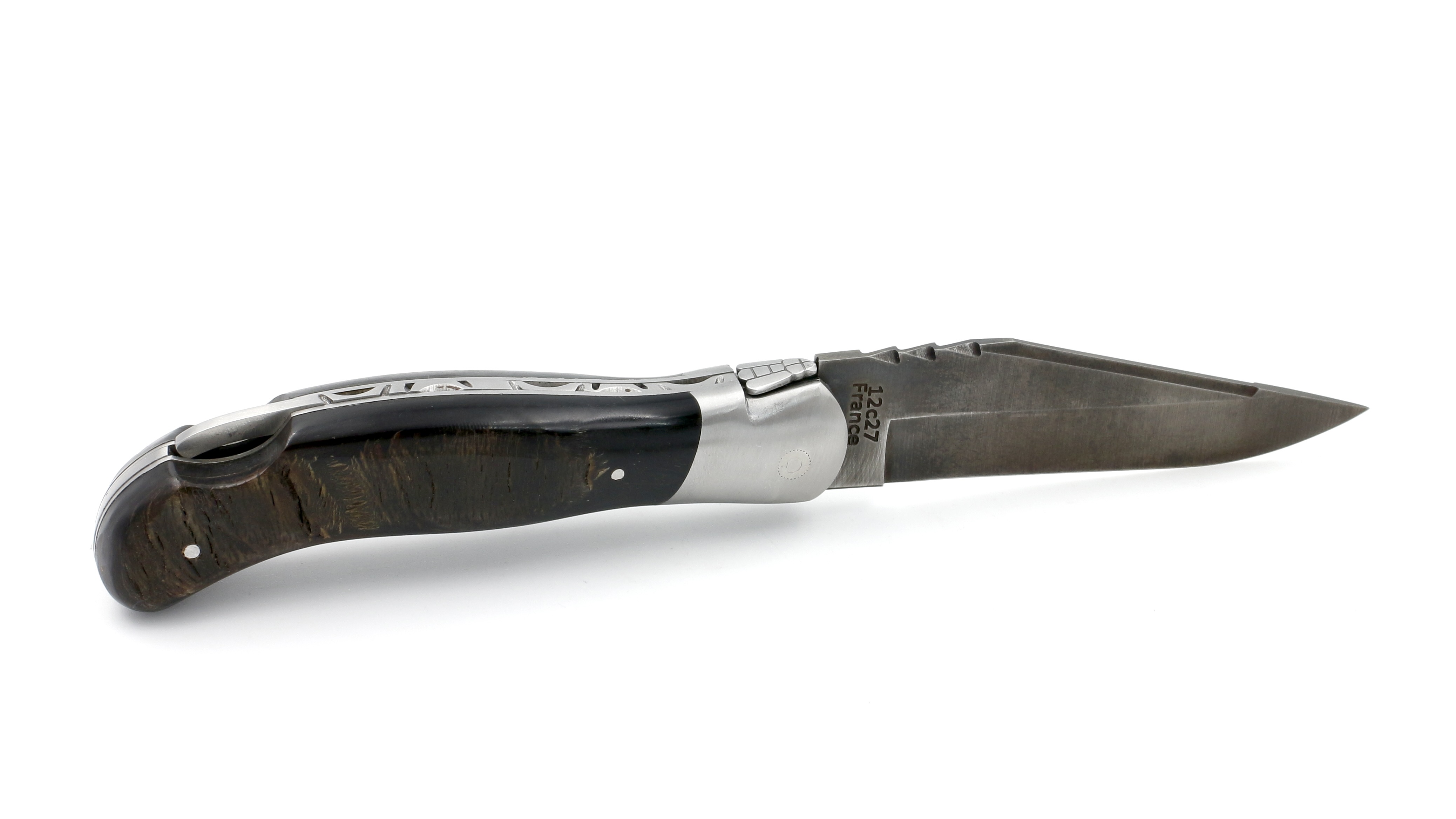 ARBALETE G. David  Laguiole hunting knife NATURE antique buffalo croute