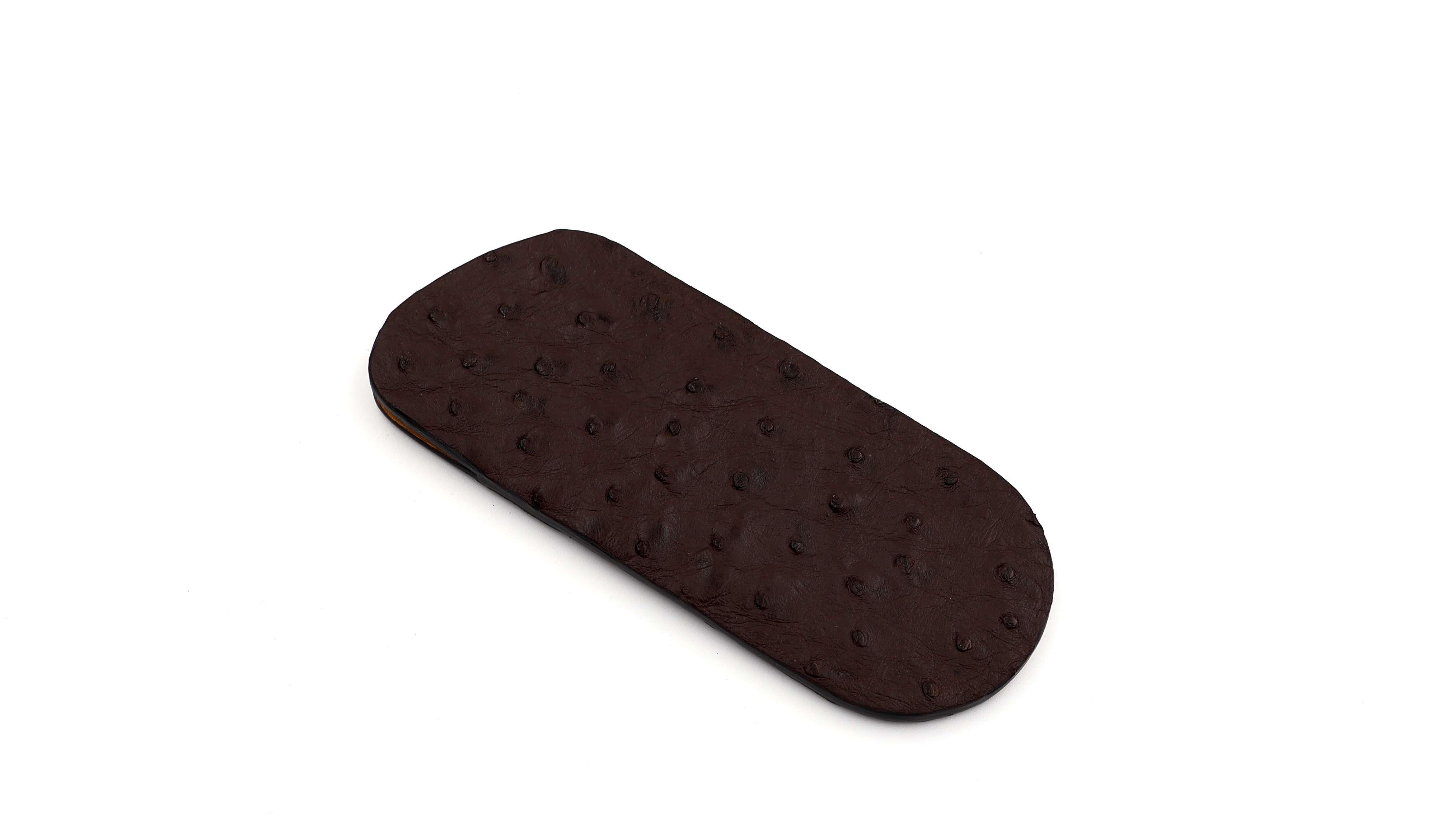 Atelier N°7 Stecketui Straussenleder dunkelbraun 14 cm   