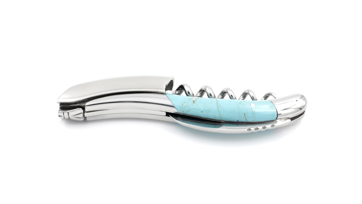 Laguiole en Aubrac Laguiole Sommelier turquoise stabilized stone shiny