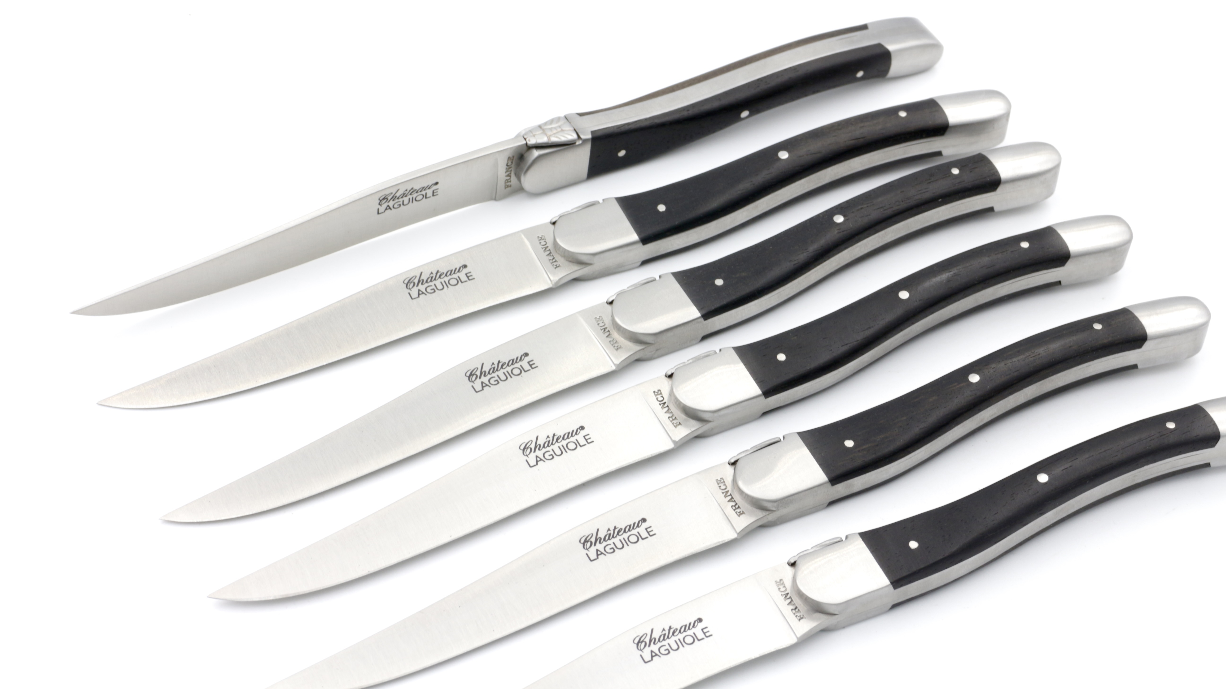 Château Laguiole Laguiole Steakknives ebony wood set of six