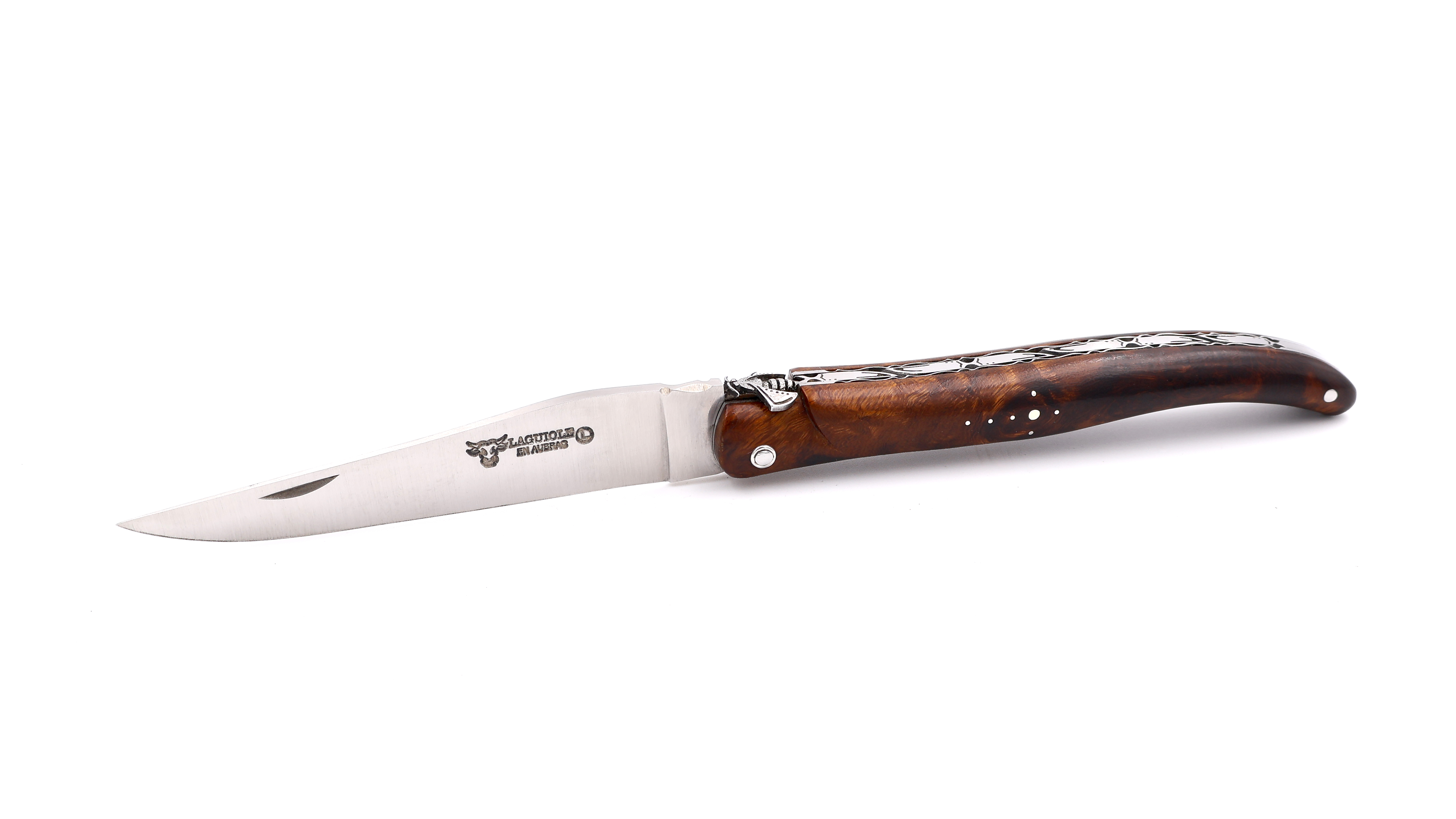 Laguiole en Aubrac Laguiole UNIQUE PIECE  ironwood burlwood 12 cm