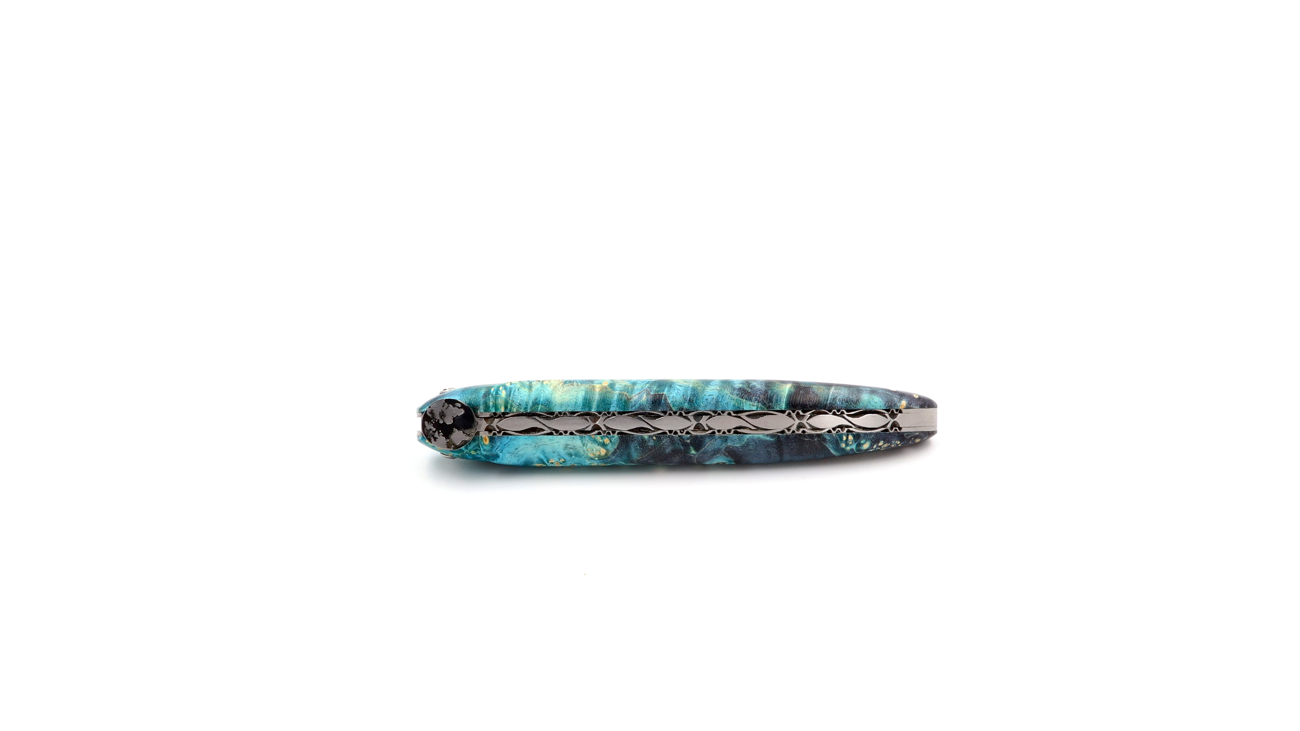Laguiole en Aubrac Laguiole elder burl with EARTH bee DSC® Carbon damascus 12 cm
