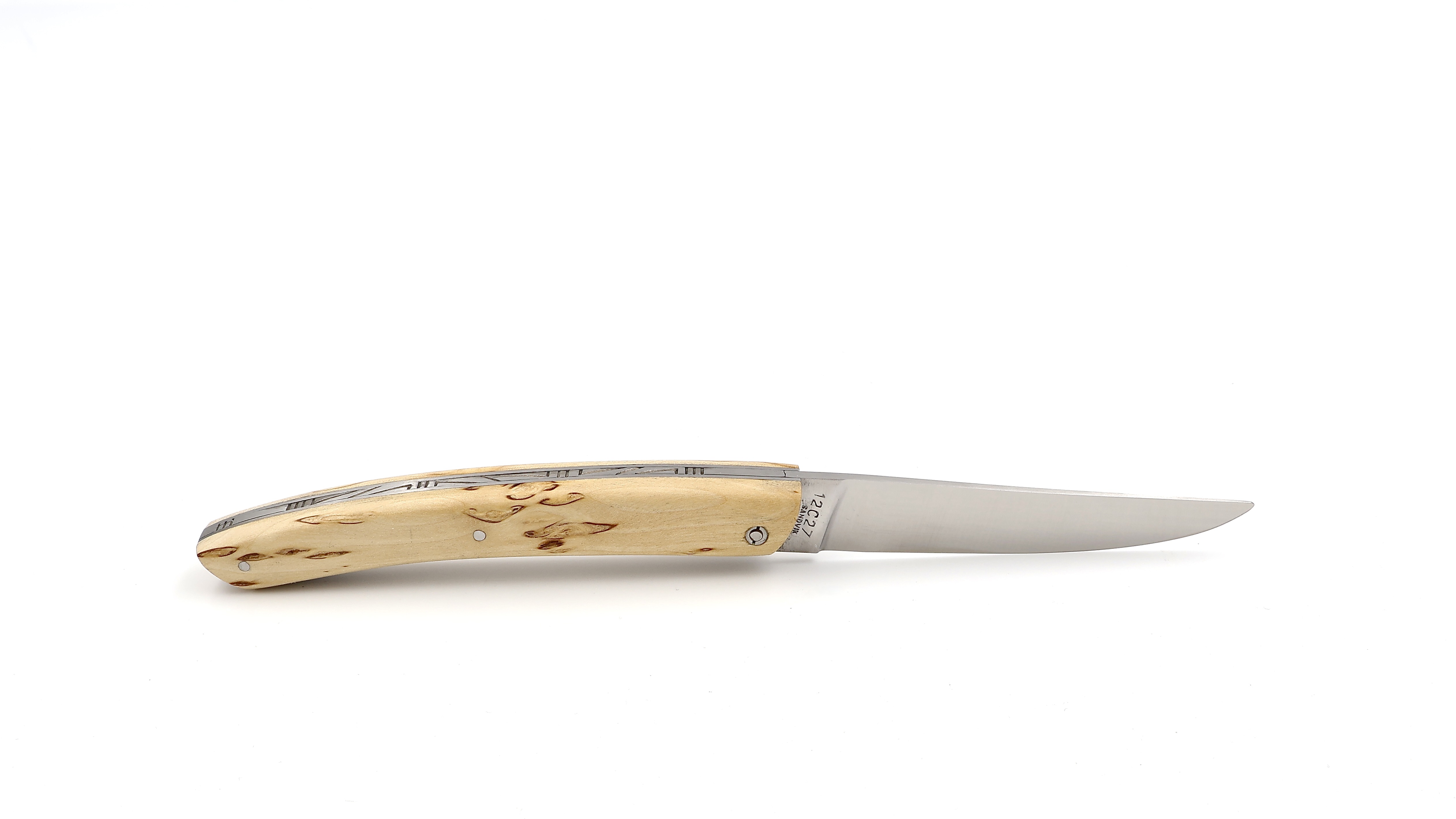 AU SABOT Le Thiers Messer 12 cm finnische Maserbirke