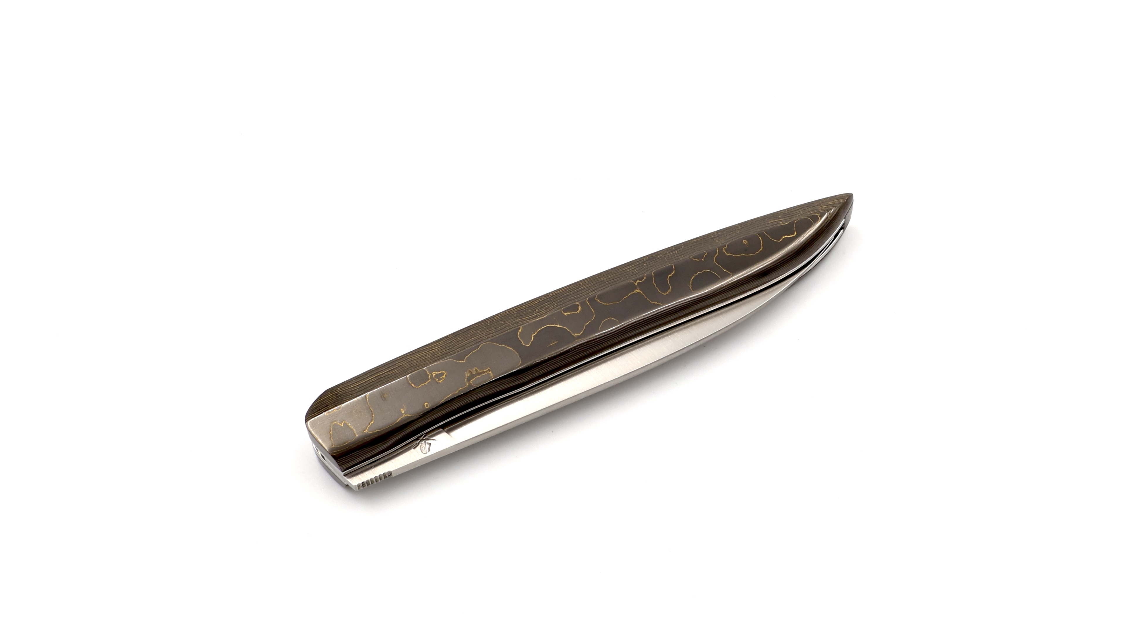 Roland LANNIER folding knife Why so serious? CAMO GOLD