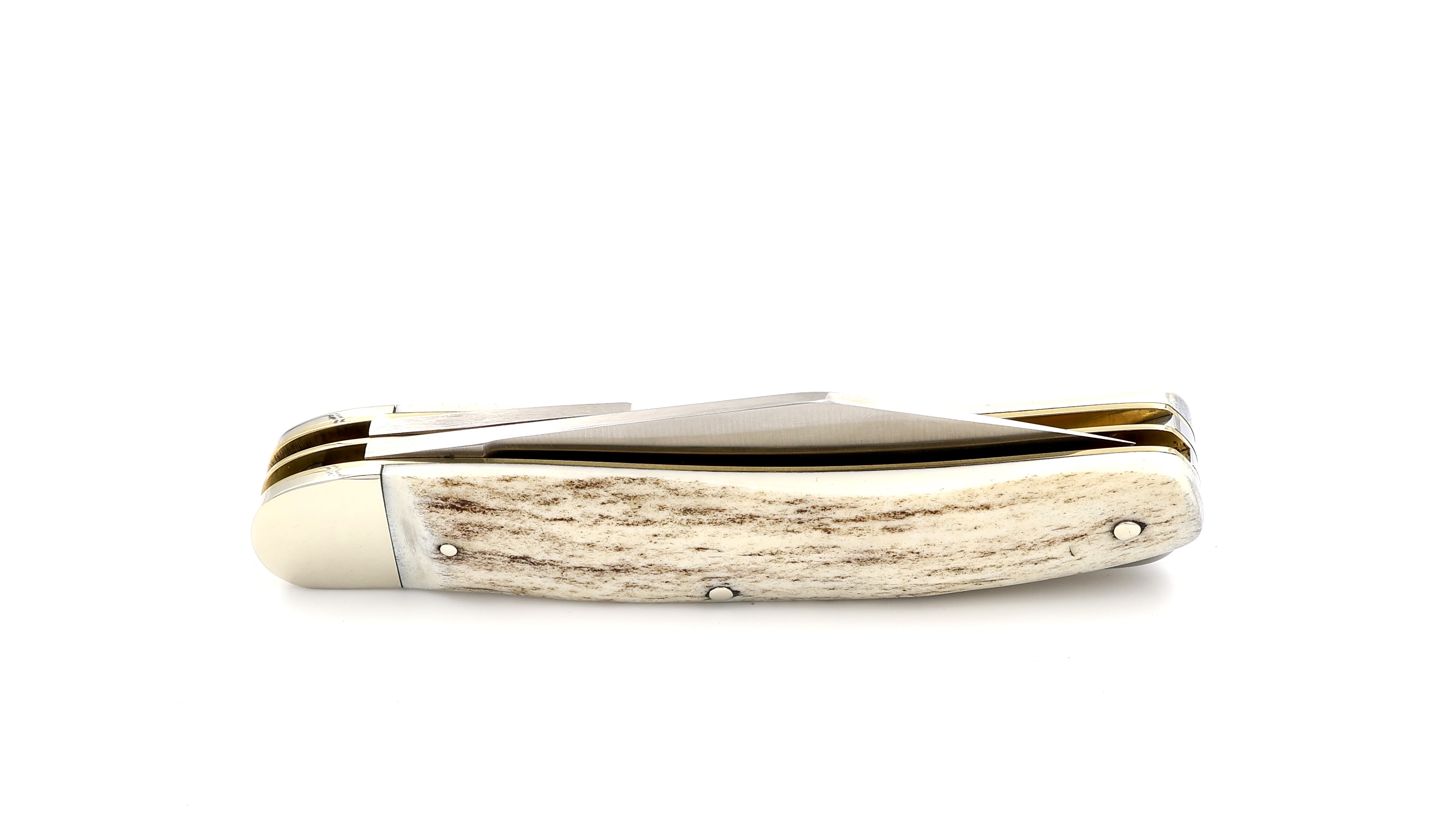 Hartkpf pocketknife blue-glazed stag horn with corkscrew backlock