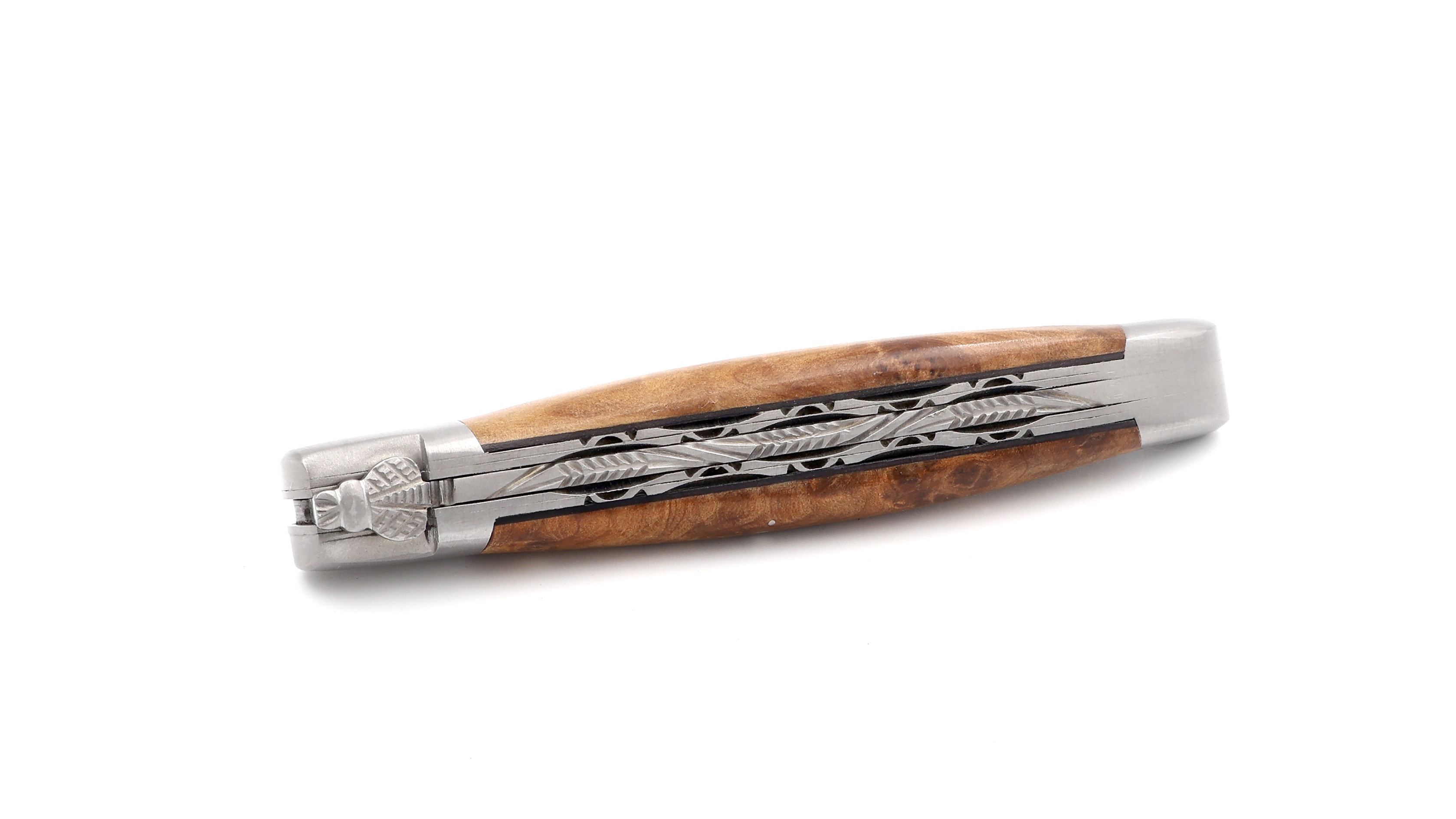 Laguiole en Aubrac Thuya Wurzelholz Doppelplatine 12 cm