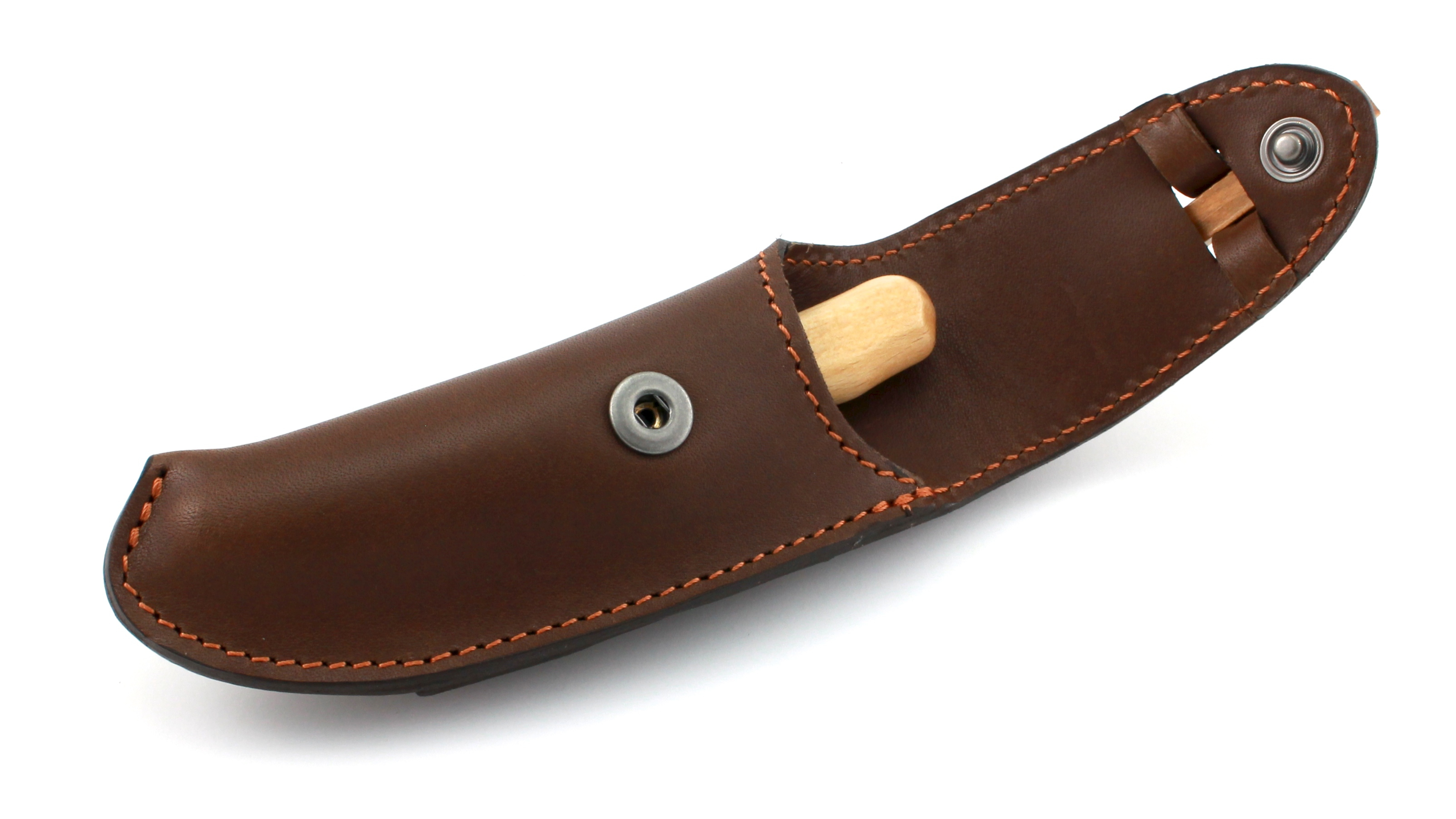 Laguiole-Trappeur-11cm-choco-offen Gürteletui Laguiole TRAPPEUR von Max Capdebarthes