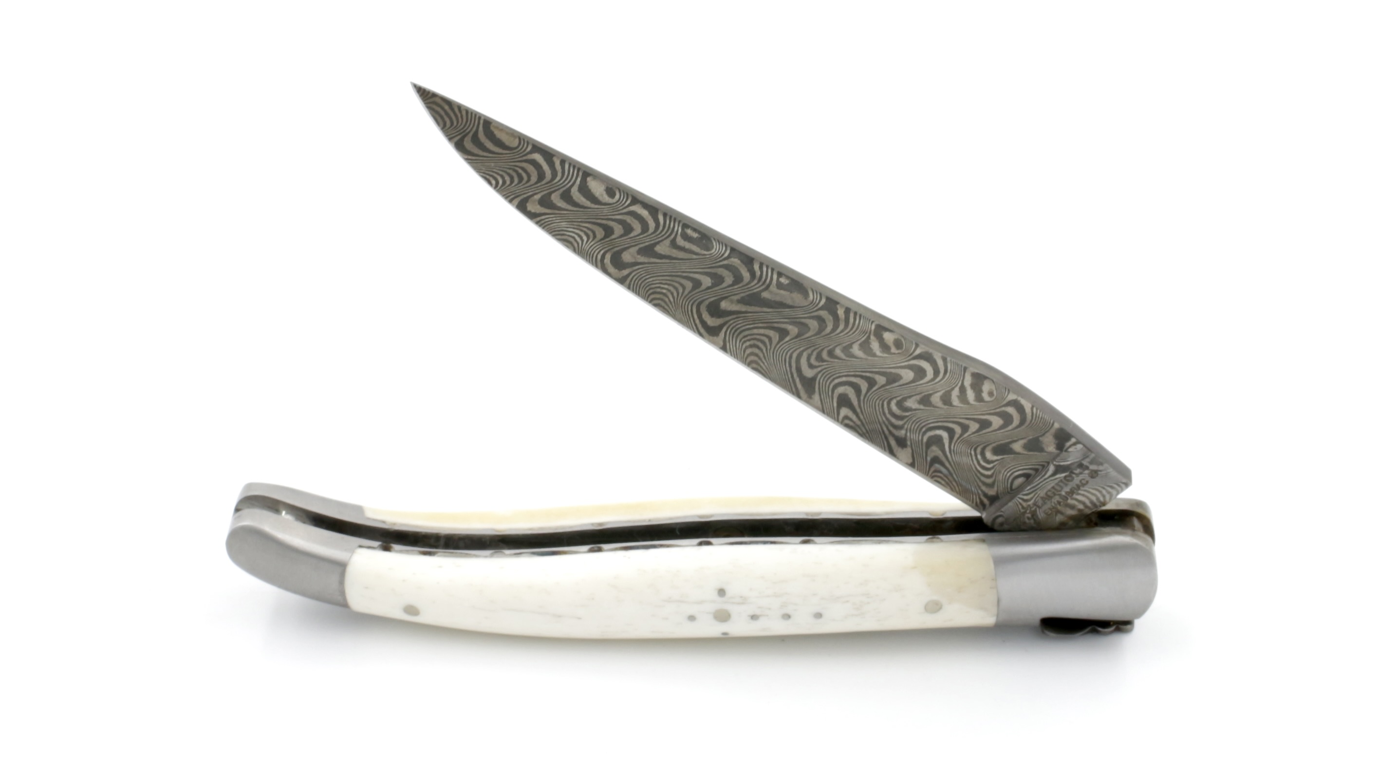 C5472FBD-69B6-433C-A0EA-EA05F1F69CE7_1_201_a Laguiole en Aubrac  DSC® Carbon Damast Knochen guillochierte Platine 12 cm