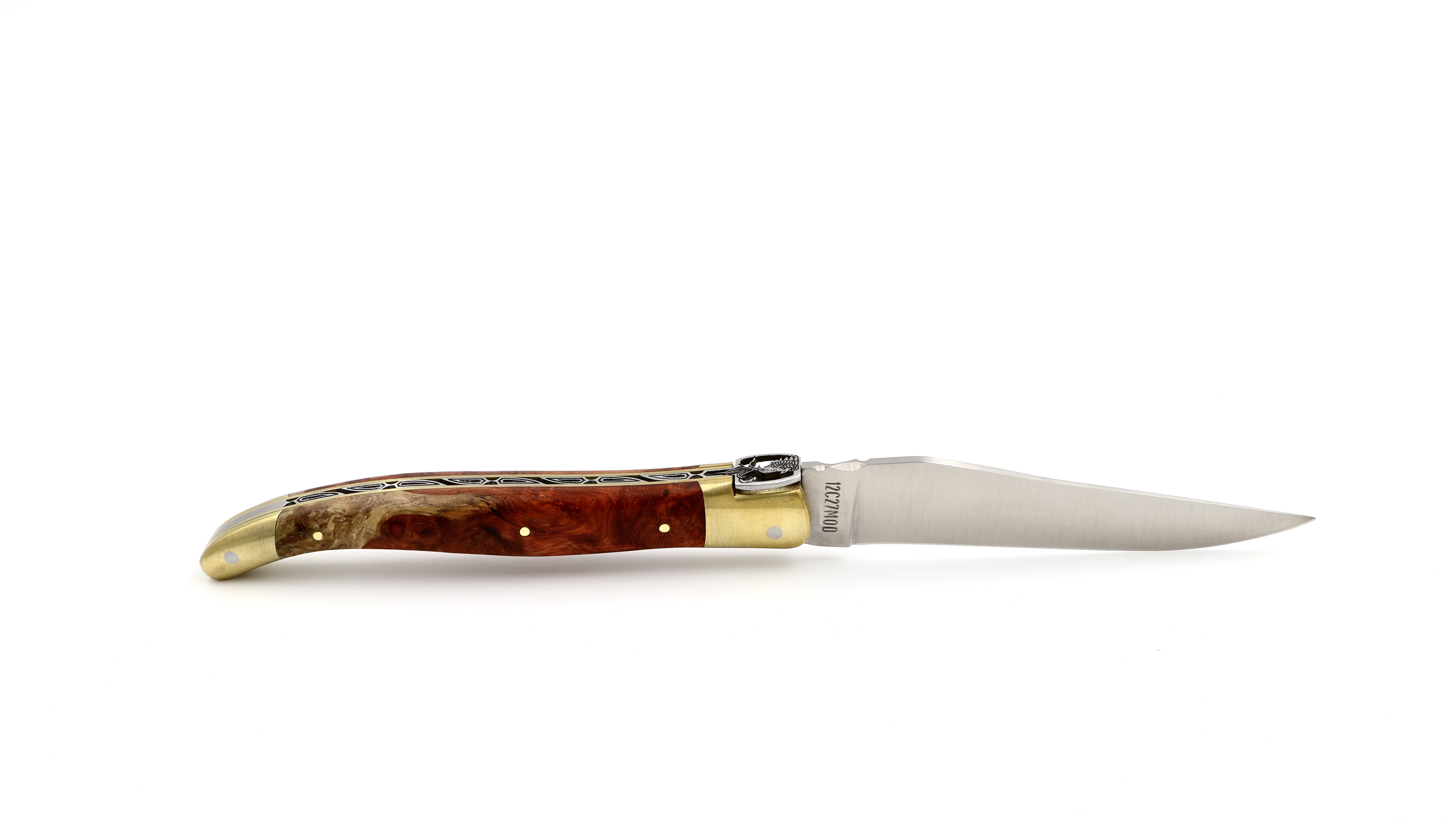 Laguiole en Aubrac Laguiole UNIQUE PIECE  amboina burlwood with PHÖNIX bee 12 cm