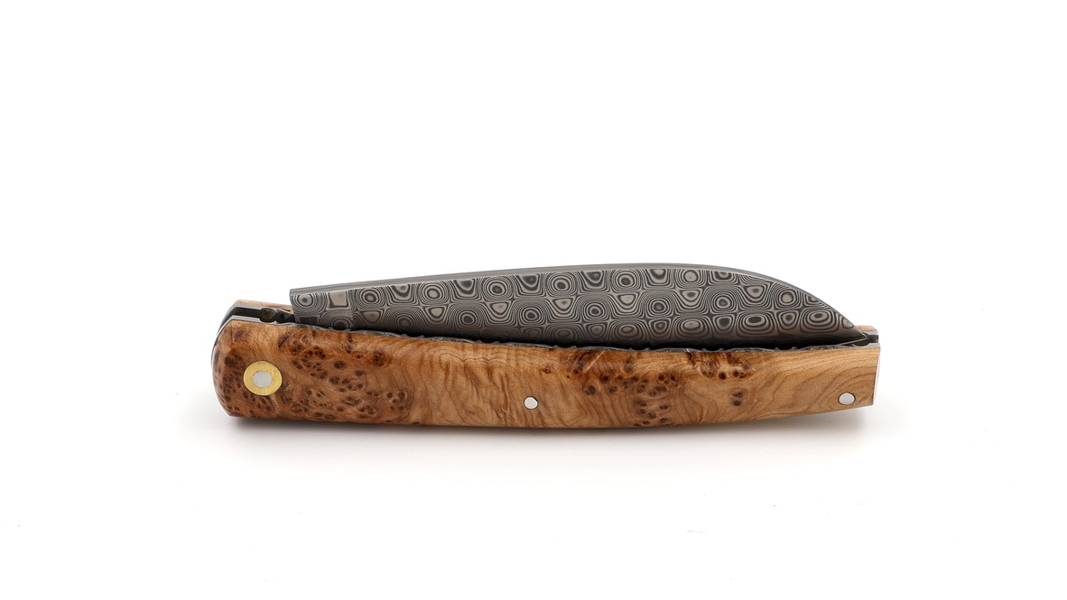 Liadou du Vallon® PETIT juniper chiseled plates damascus 10,5 cm