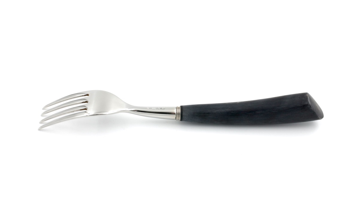 Saladini Steak fork set of 6 buffalo horn mat
